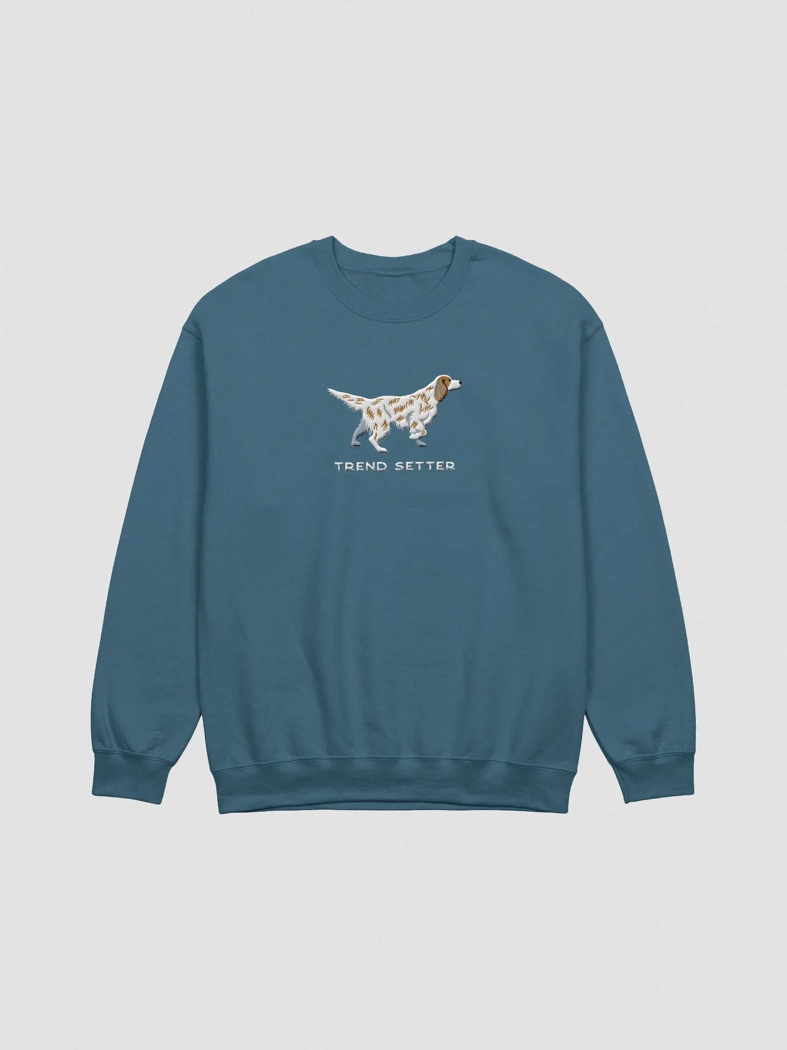 Trend Setter Sweatshirt (Embroidered) of an English Setter(Orange) product image (4)