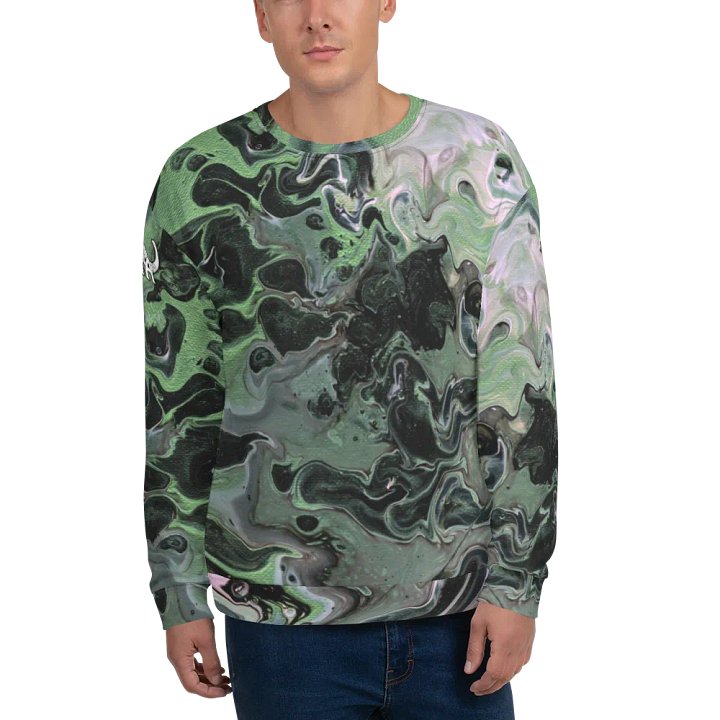Metallic Green Fluid Acrylic Sweatshirt product image (1)