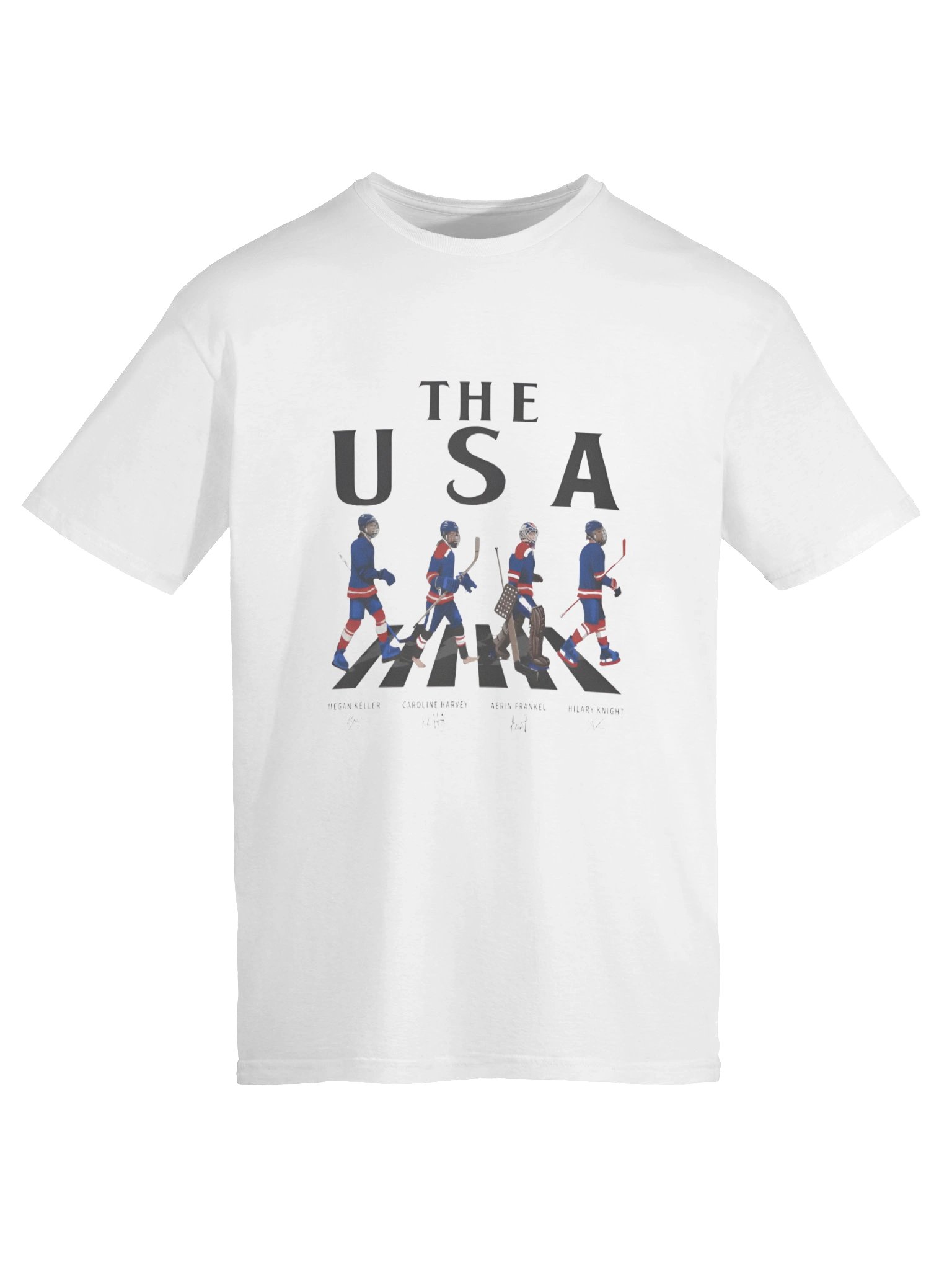 USA Women Ice Hockey Walking Road Signatures T-Shirt product image (6)
