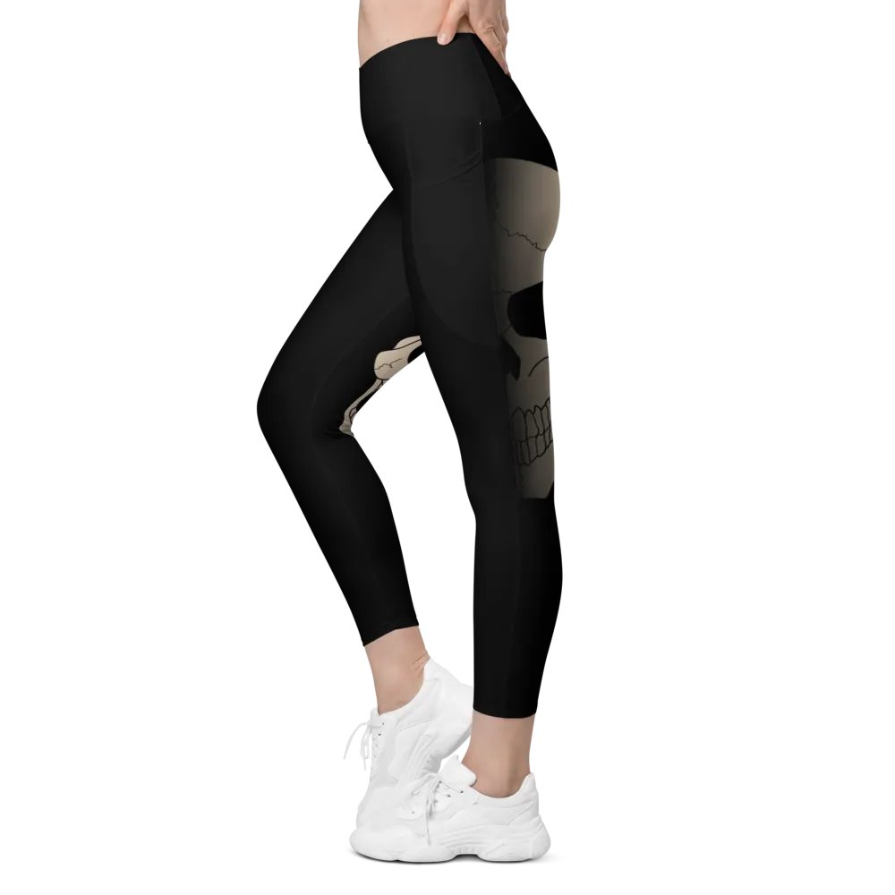 Faded skull crossover leggings with pockets product image (5)