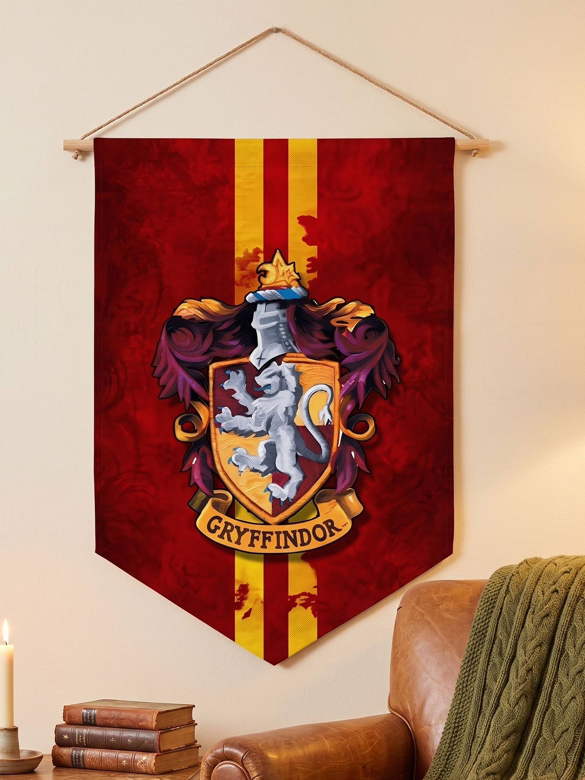 Rustic Hogwarts House Wall Flags: Gryffindor, Slytherin, Ravenclaw, and Hufflepuff product image (4)