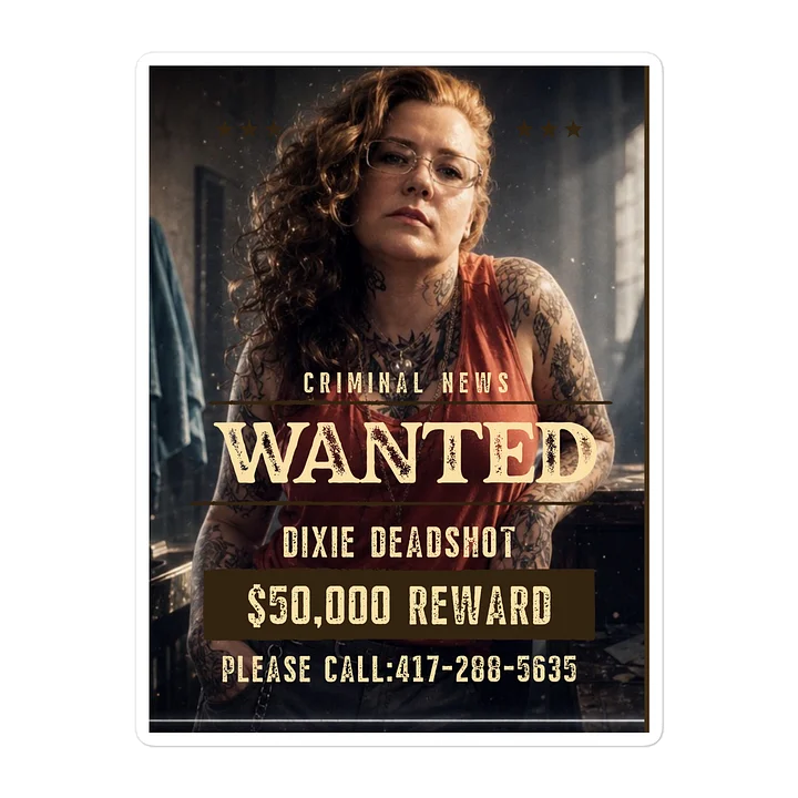 Wanted Poster Dixie Deadshot Die-Cut Sticker product image (1)