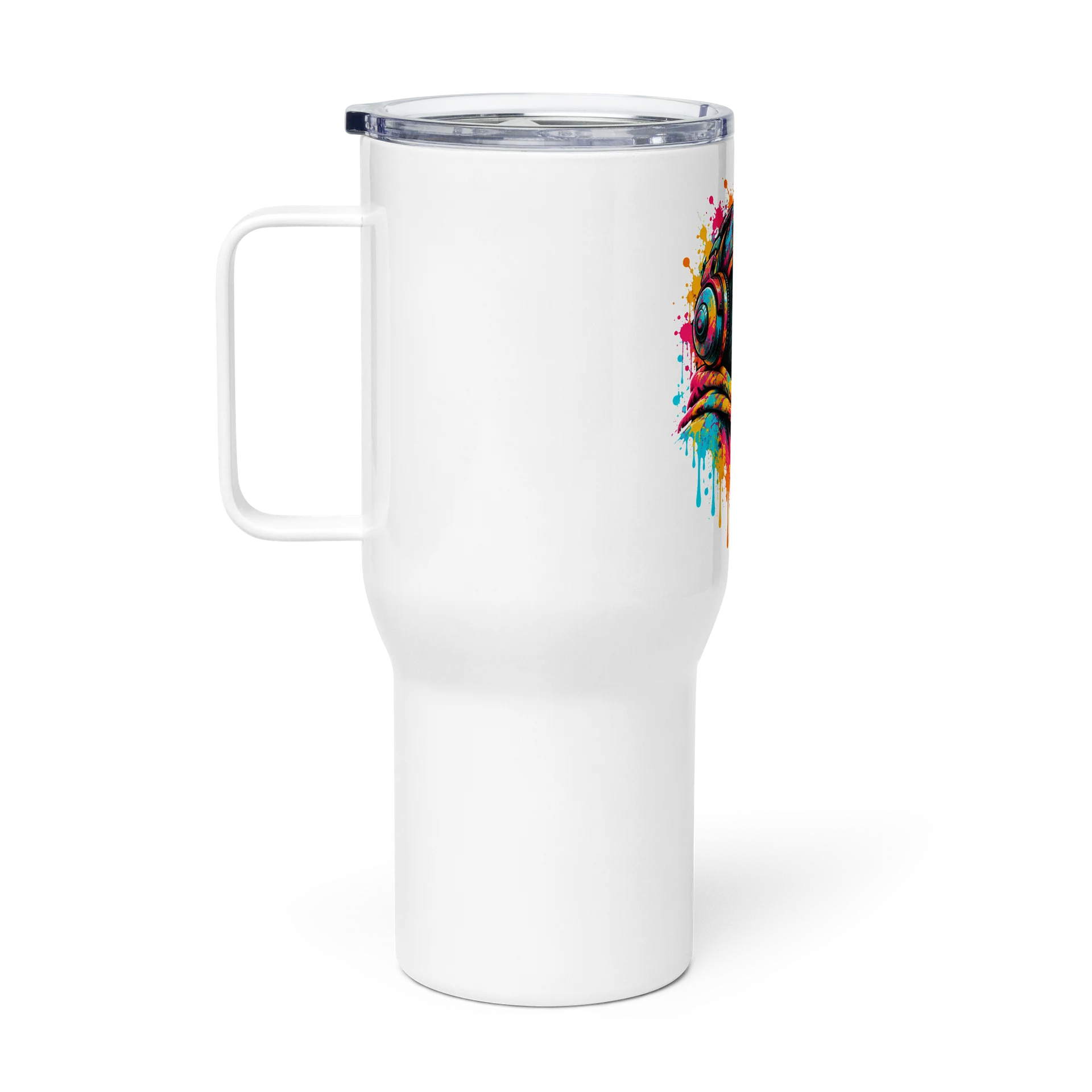 Bassline – Neon Street Art Chimp Travel Mug product image (1)