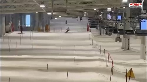 Our Lara Graller 🇦🇹 slalom training at SNØ skisenter #juniorstochampions #weareskiing #sheskis @atomicski