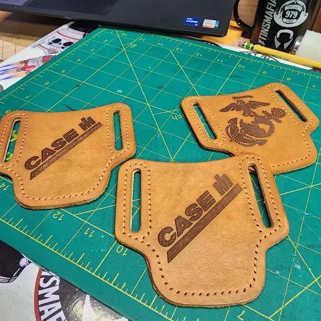 working on some multi tool holders. #leathercraft #custom 