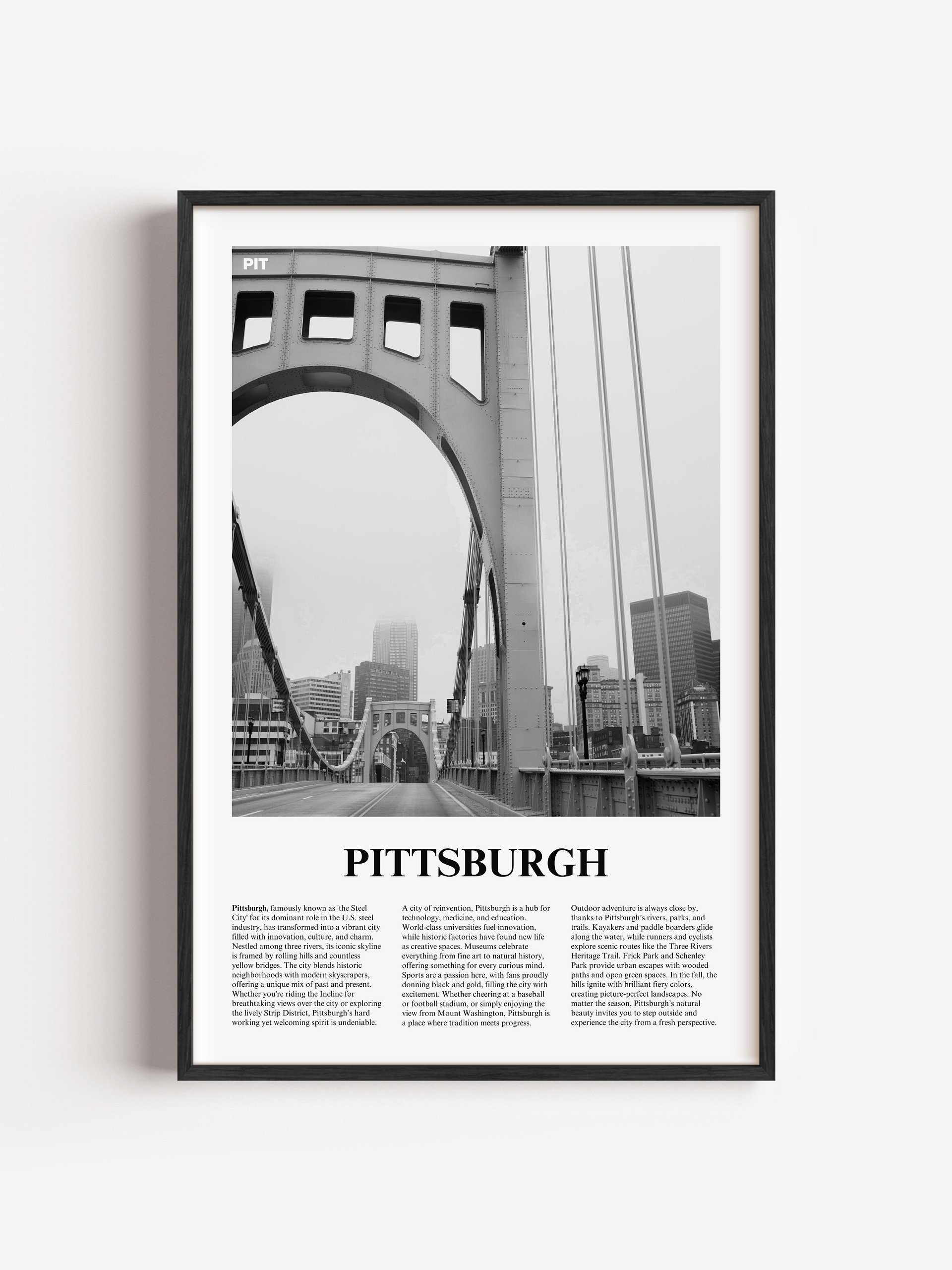 Pittsburgh 01 Newspaper Poster | Framed product image (1)