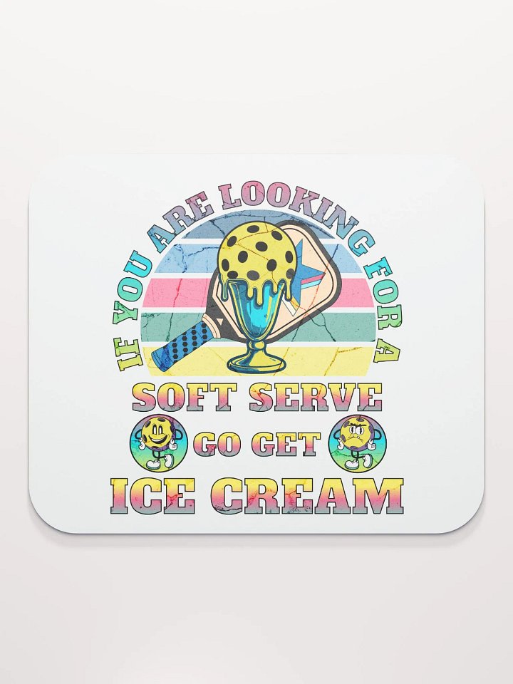 Soft Serve Go Get Ice Cream Pickleball Whimsical Vintage Mouse Pad product image (2)