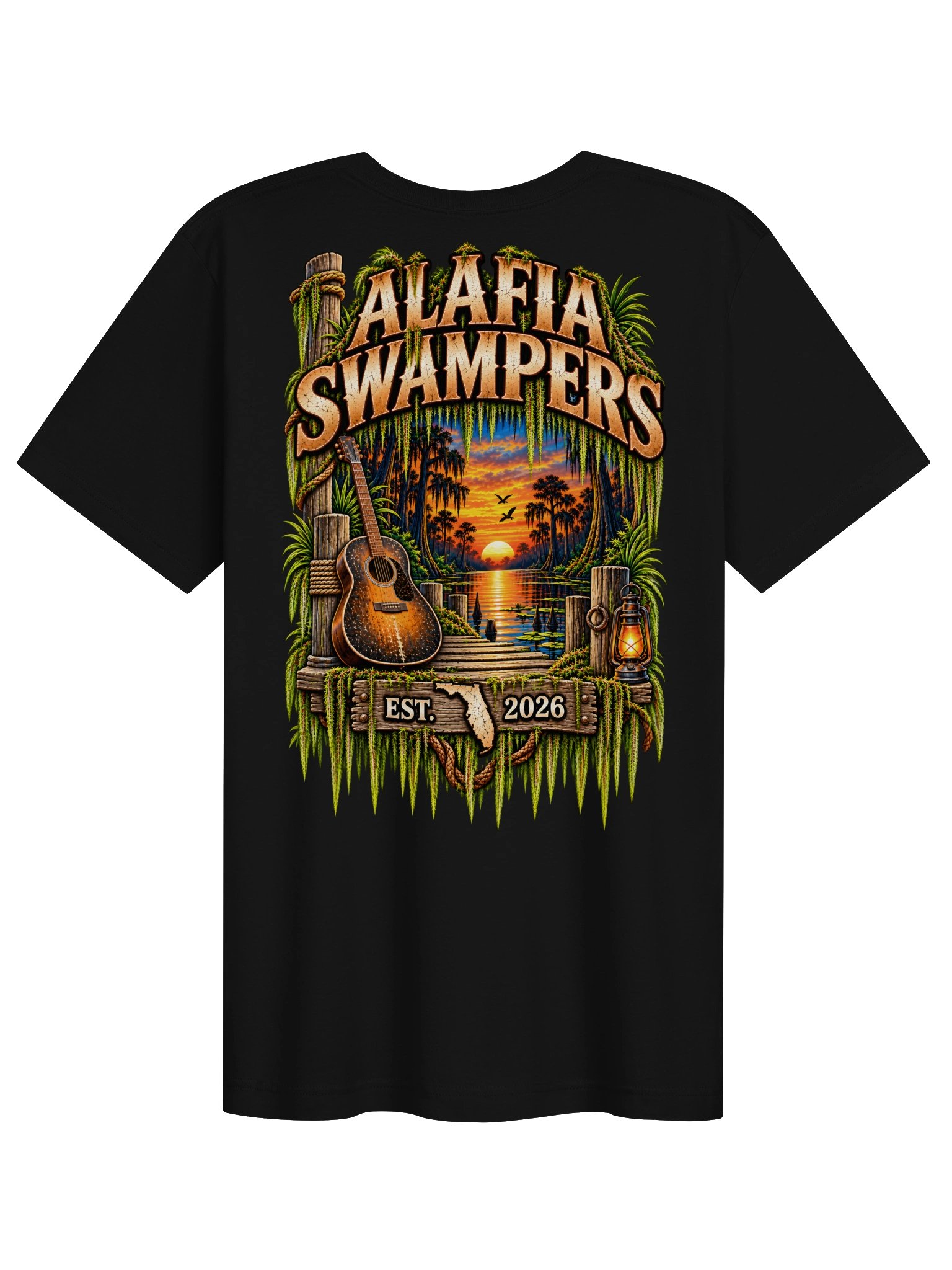 Alafia Swampers Logo Tee- Sunburst Acoustic Guitar product image (1)