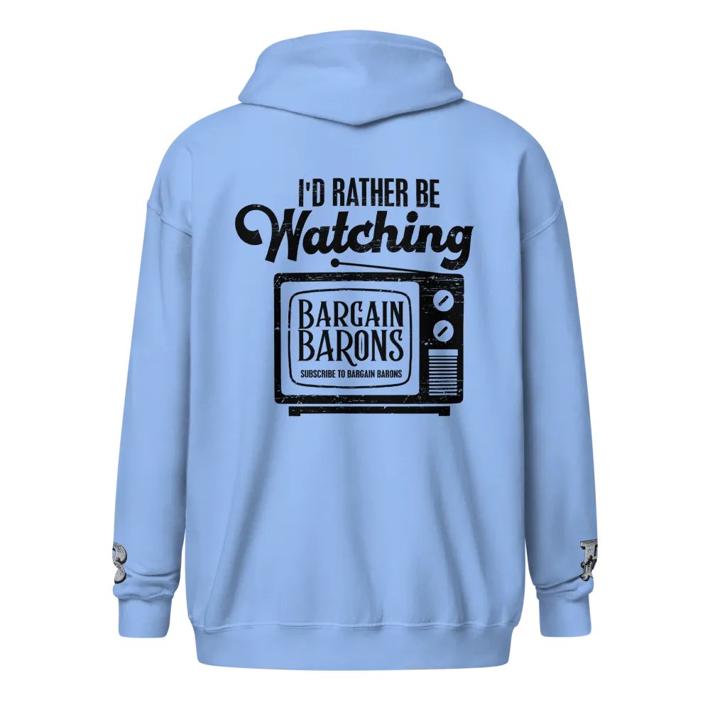 I'D RATHER BE WATCHING BB (Zipper Hoodie - Light) product image (4)