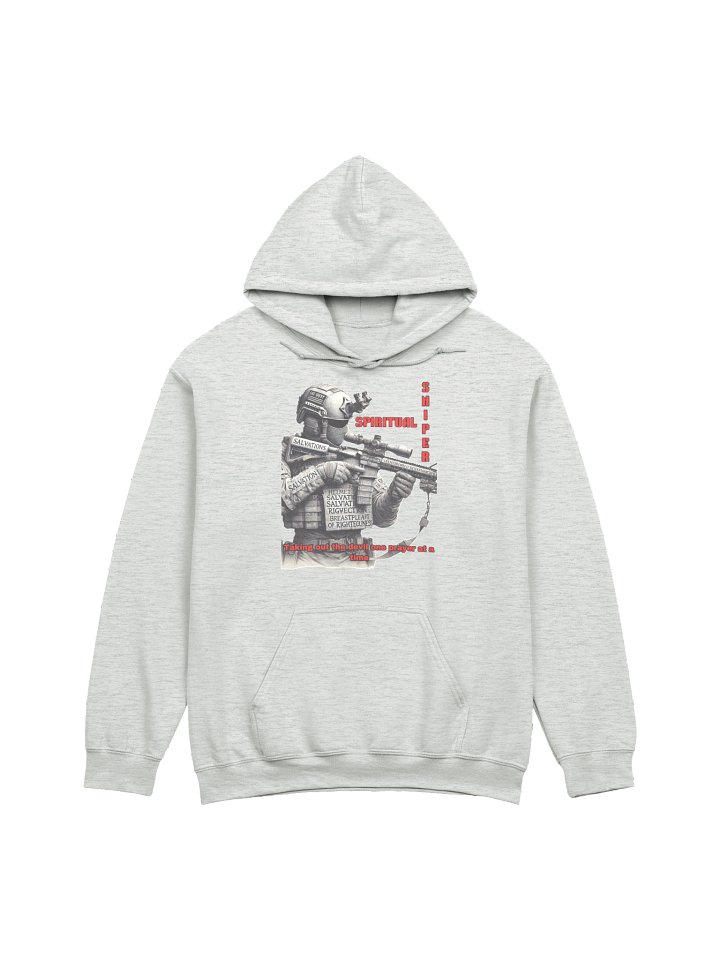 Spiritual Sniper Christian Pullover Hoodie Taking Out the Devil One Prayer at a Time Faith Based Kingdom Warrior Apparel product image (4)