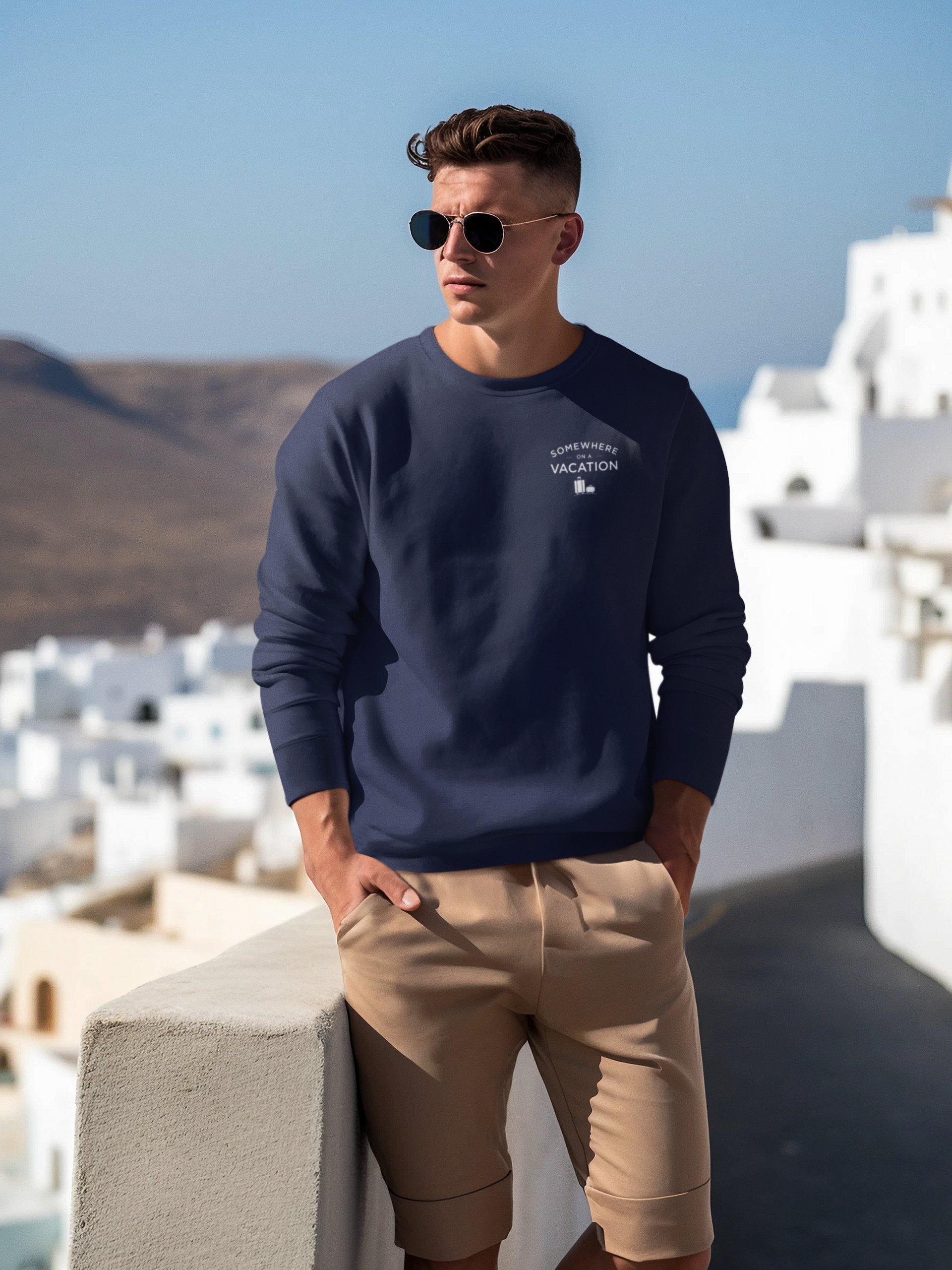 Somewhere on a Vacation Embroidered Unisex Premium Sweatshirt product image (2)