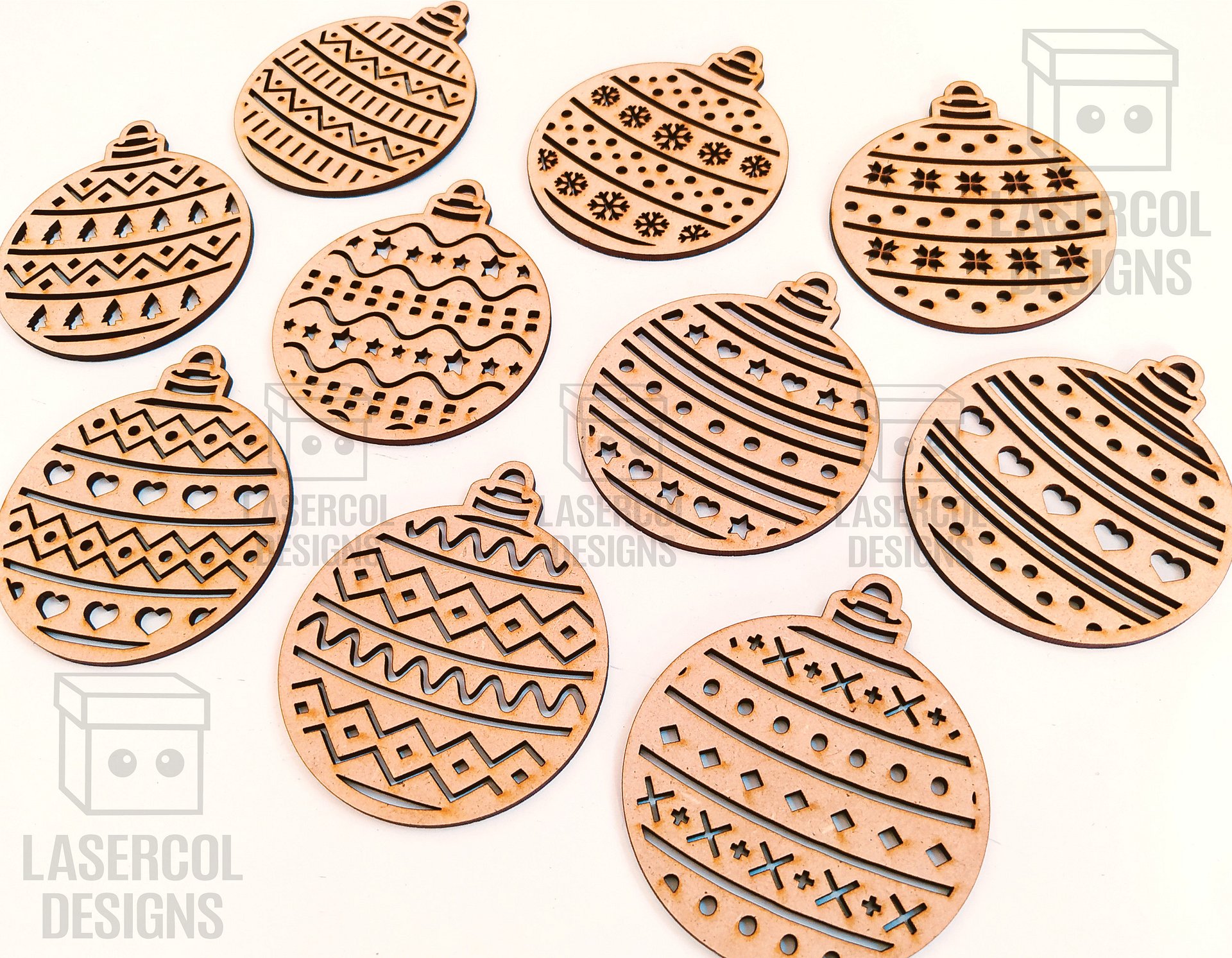 Christmas Ornaments (10 Styles) - Laser Cut Files product image (3)