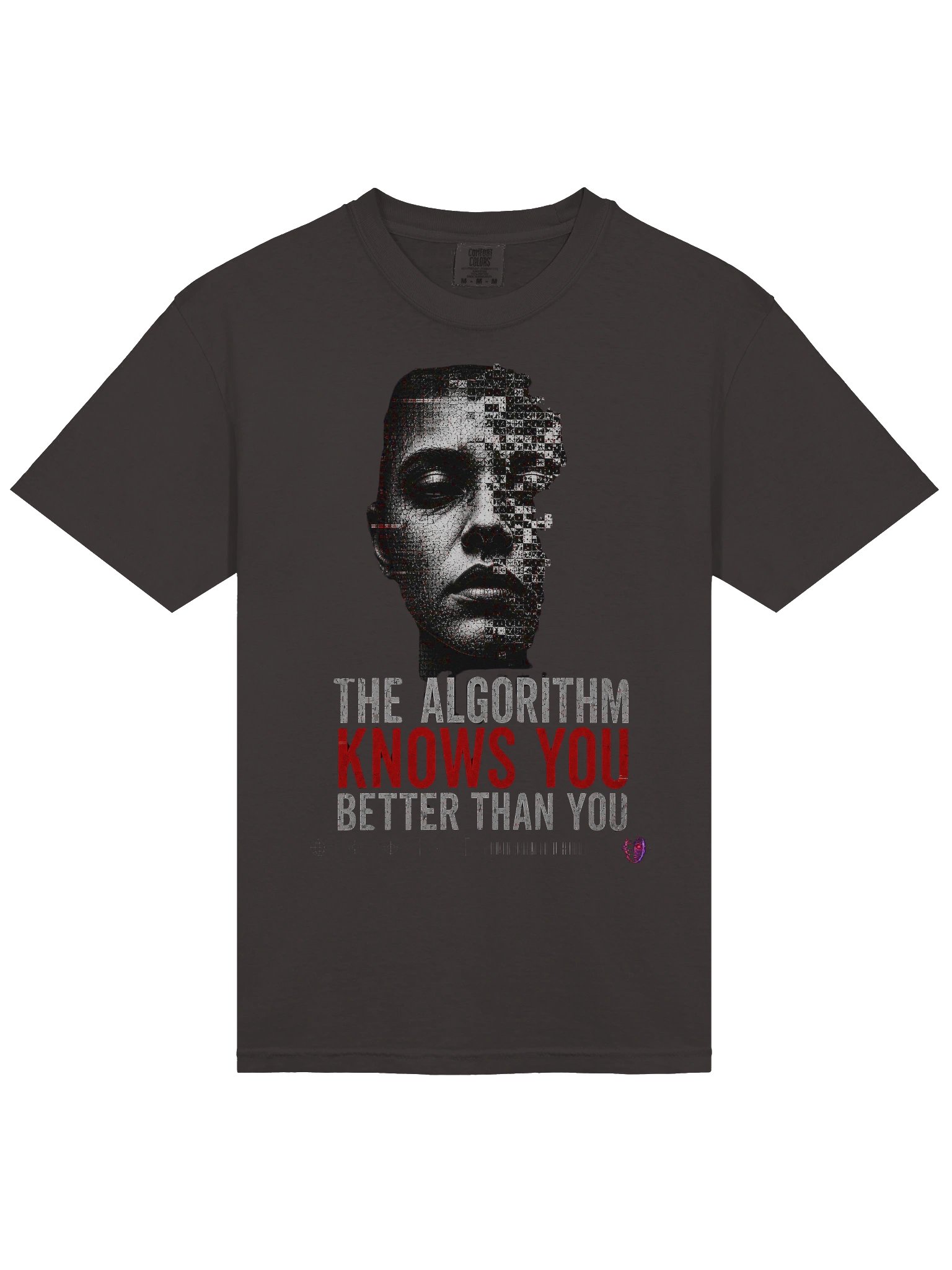THE ALGORITHM KNOWS YOU – Cyberpunk AI Horror T-Shirt | Glitch Streetwear product image (3)