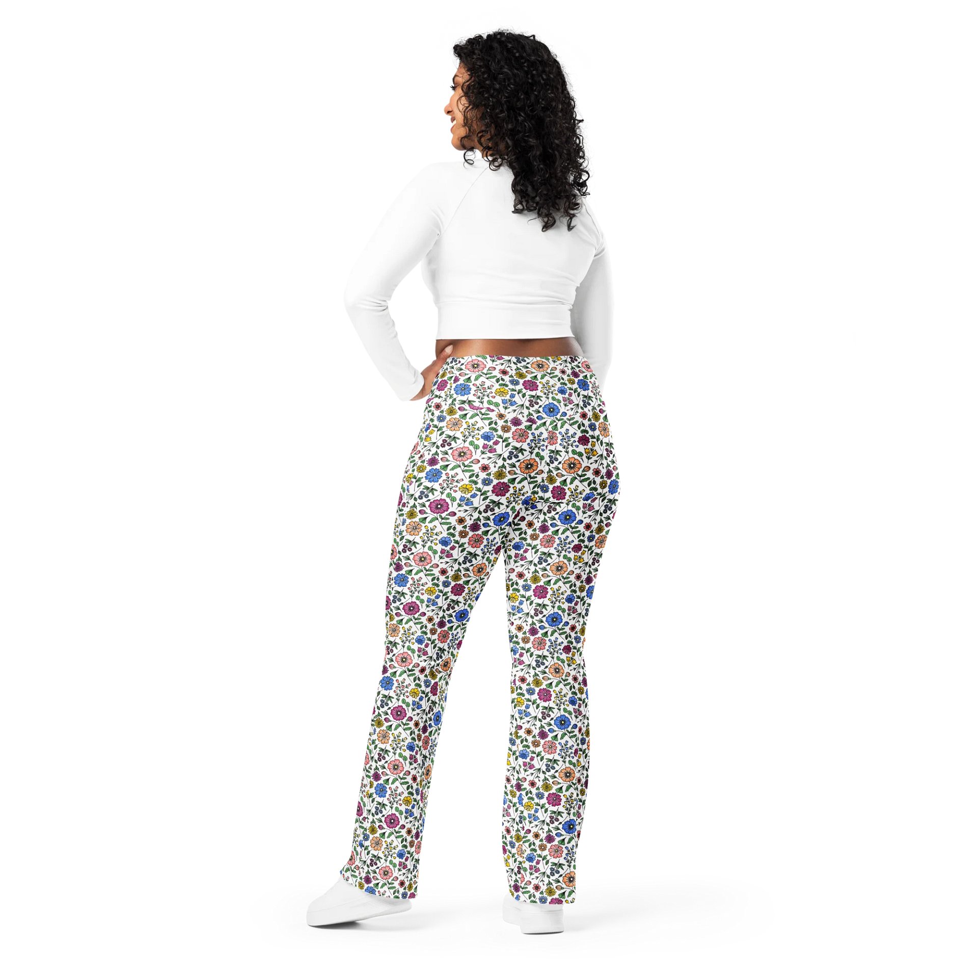 All-Over Print Flare Leggings with Pocket – High-Waisted, Stylish & Comfortable product image (5)