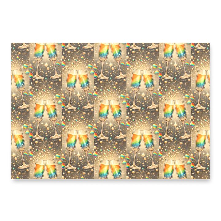 Rainbow Champagne Celebration Wrapping Paper Set product image (1)