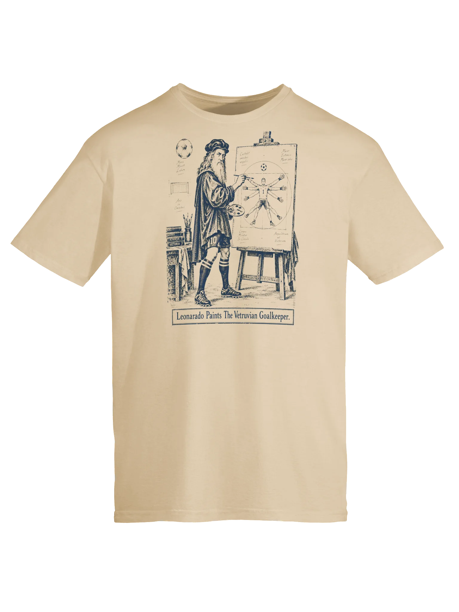 Leonardo Paints the Vitruvian Goalkeeper Tee product image (5)
