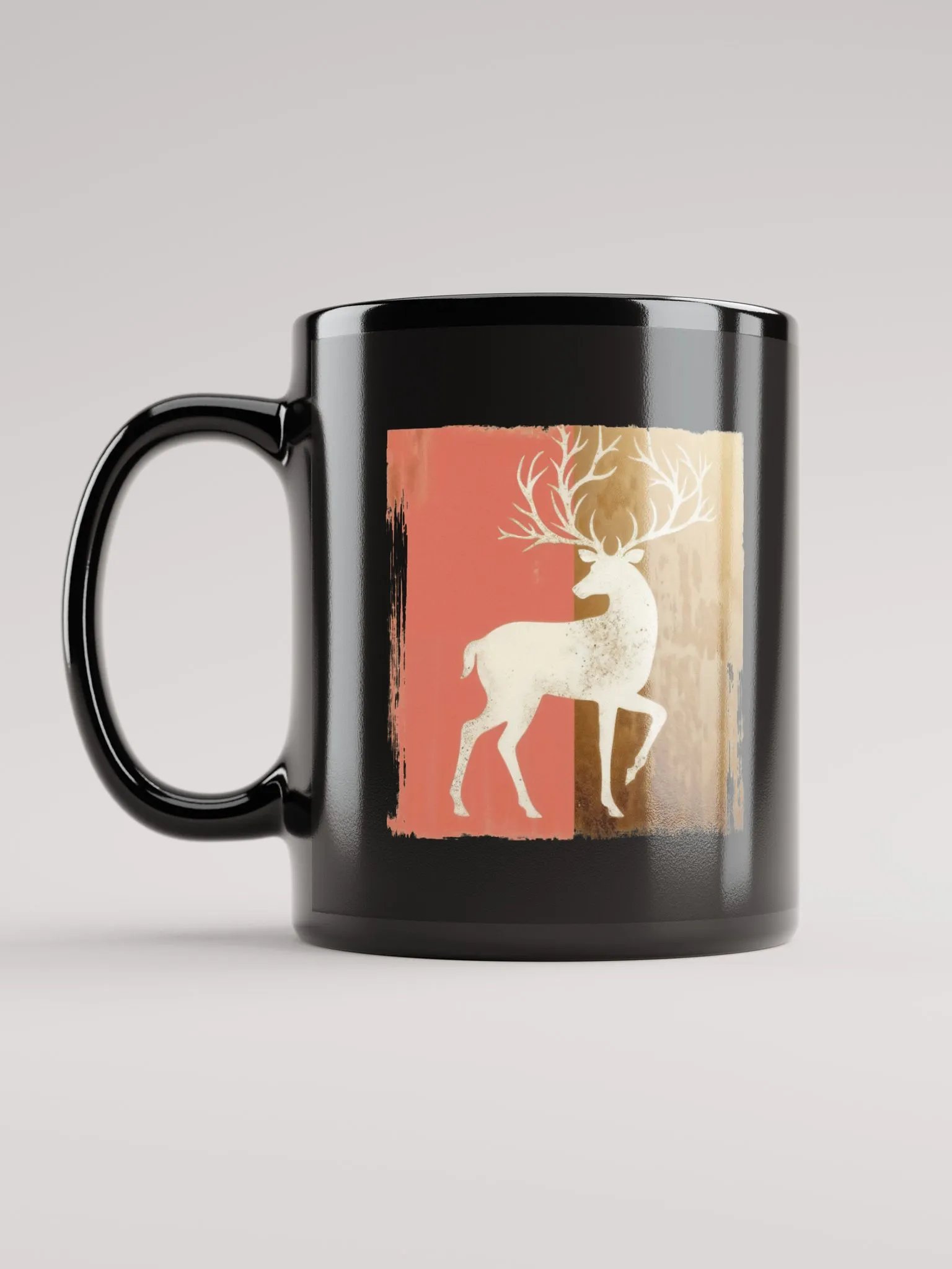 Holiday reindeer charm -black mug product image (6)