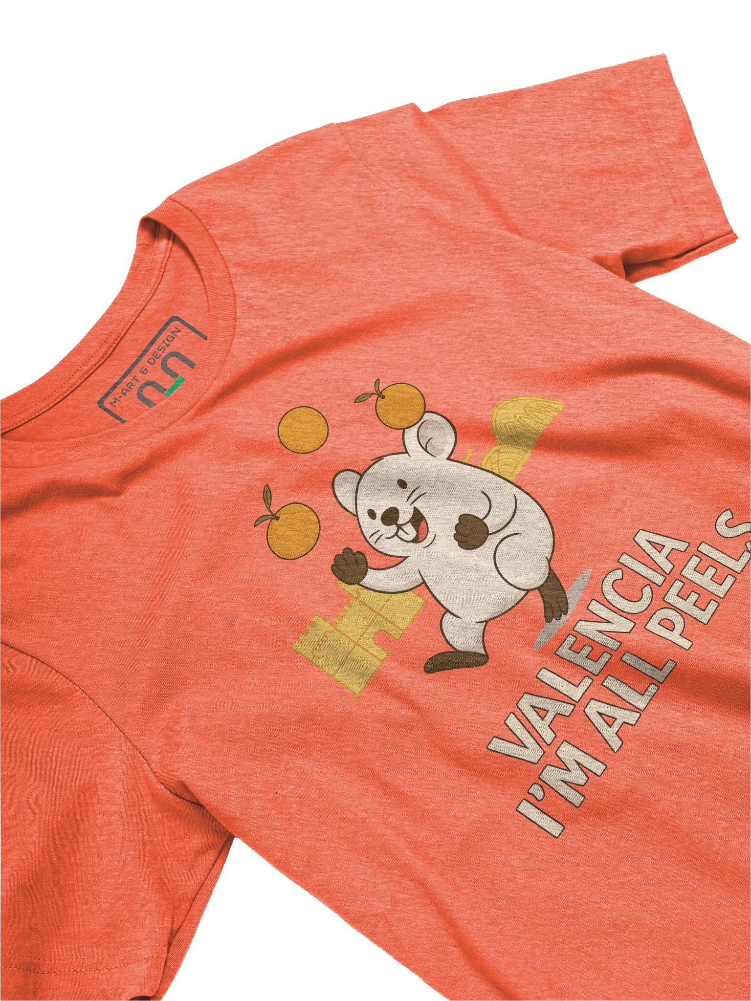 Funny Valencia Orange Pun Shirt – Cute Mouse Spain Tee with Citrus Juggling – “I’m All Peels” | art.4uand.me product image (3)