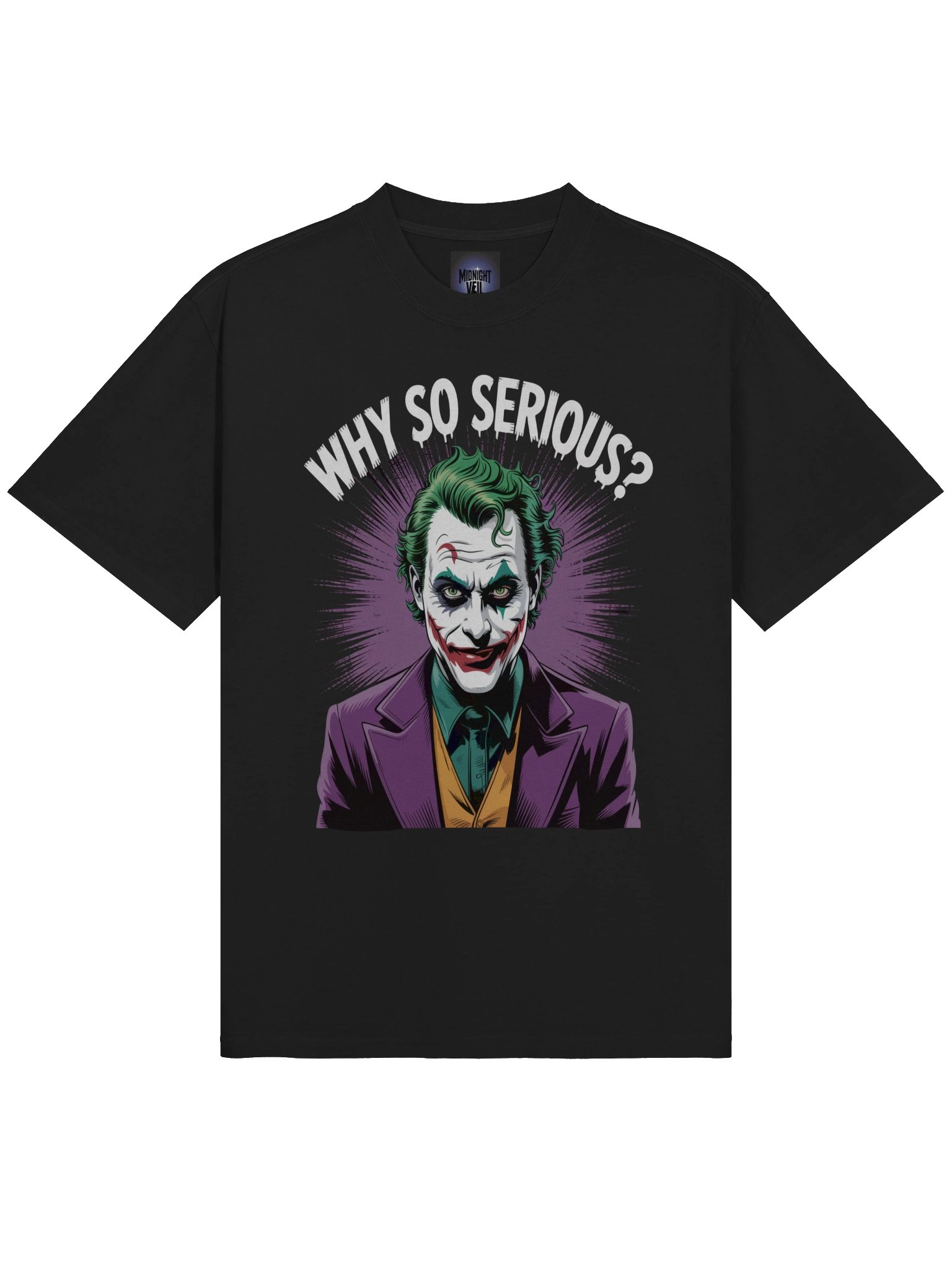 Phantom Provocation: Why So Serious? Joker Oversized Faded T-Shirt product image (5)
