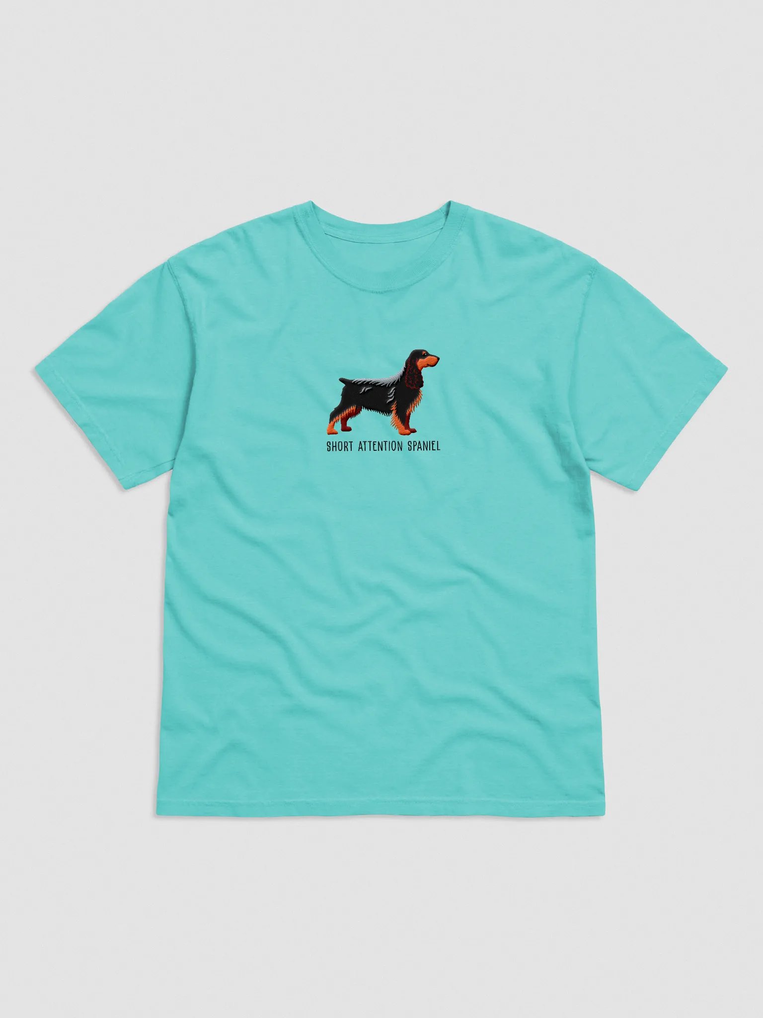 Short Attention Spaniel T-Shirt(Embroidered) of a Field Spaniel(Black & Tan) product image (4)