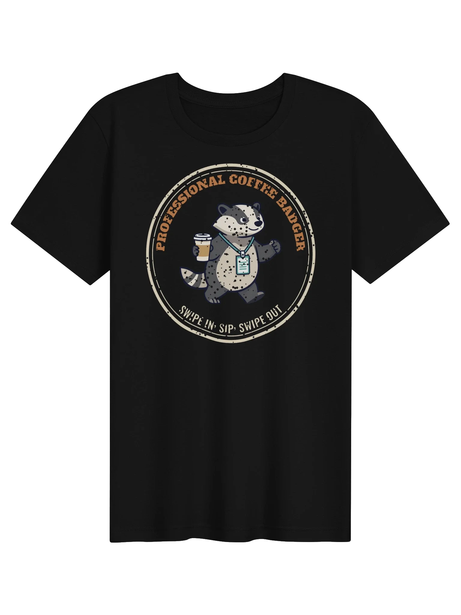 Professional Coffee Badger unisex tee in Black