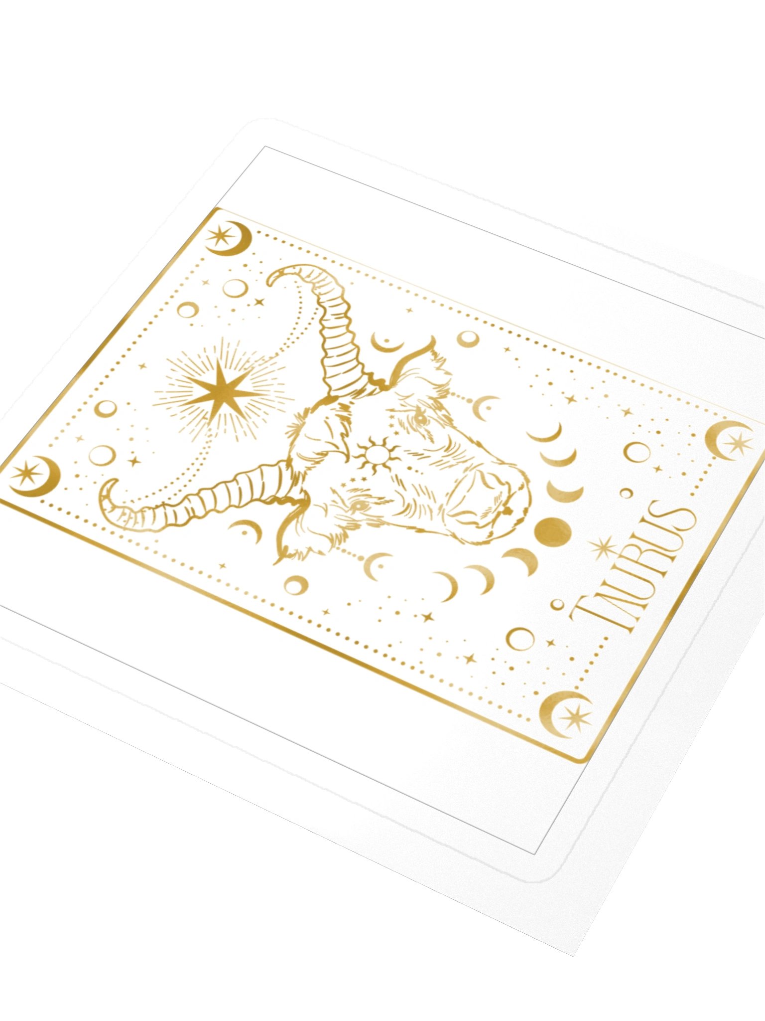 Taurus Zodiac Sticker — Golden Celestial Bull Design product image (3)