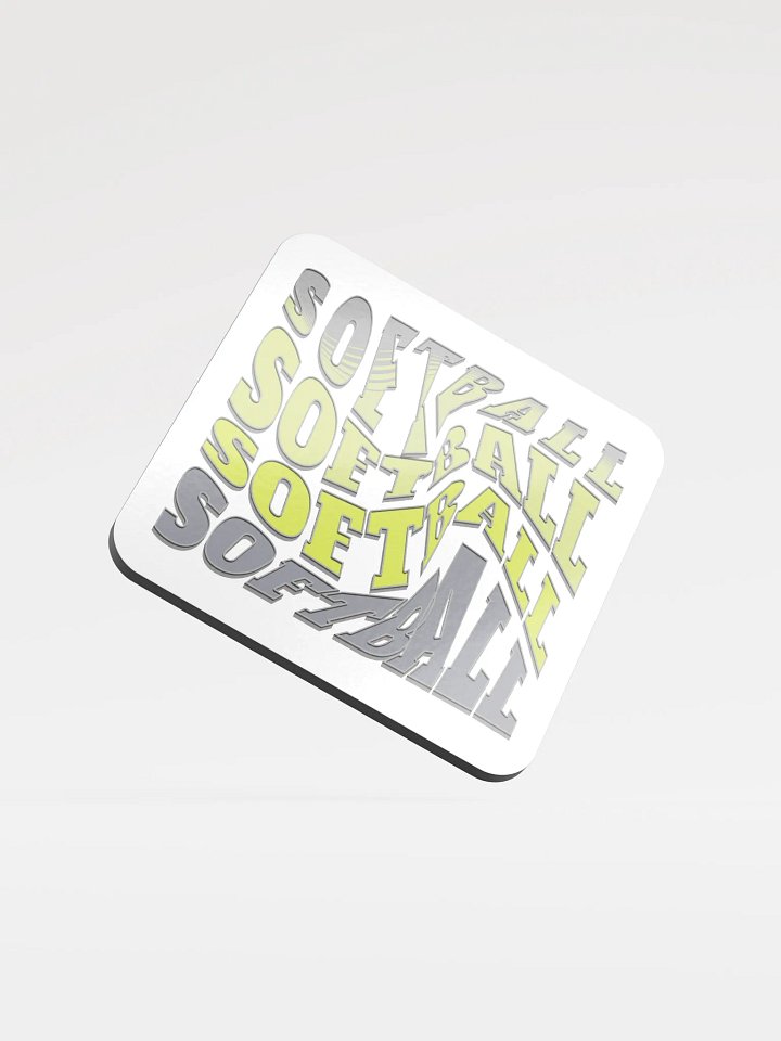 Swirl Softball Dynamic Splash Glossed Coaster product image (2)