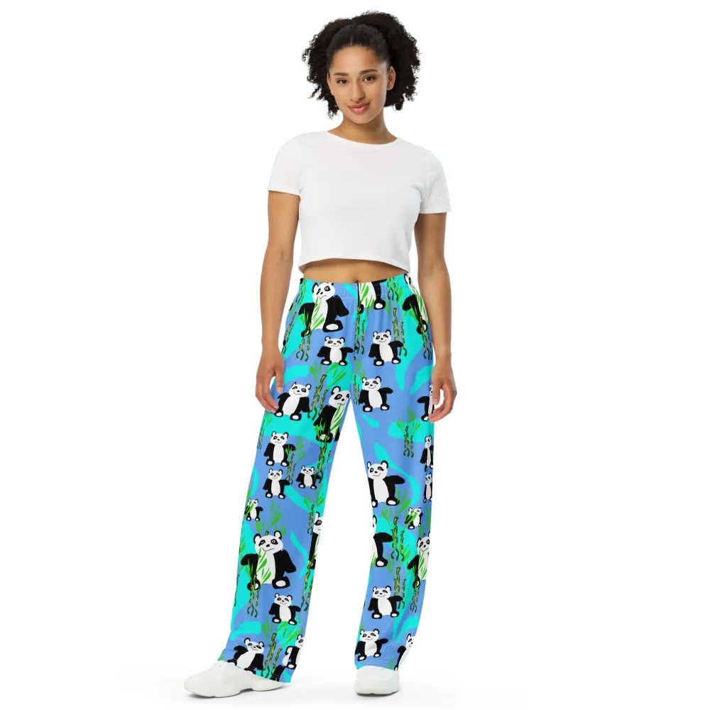 Panda Bears Pattern Wideleg Pants product image (9)