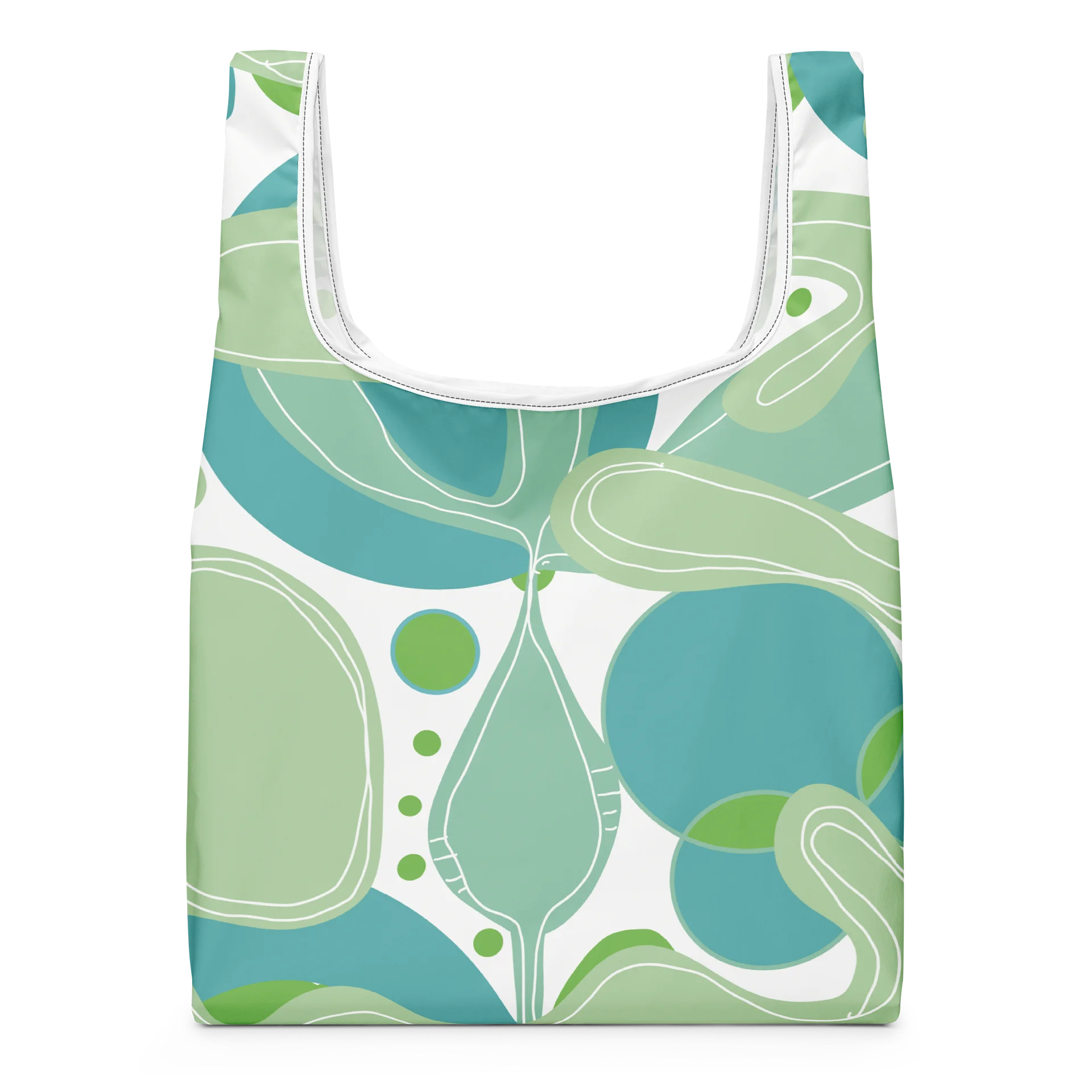 Stofftasche "Sommer auf Santorin" – Grünes Bio-Muster product image (1)