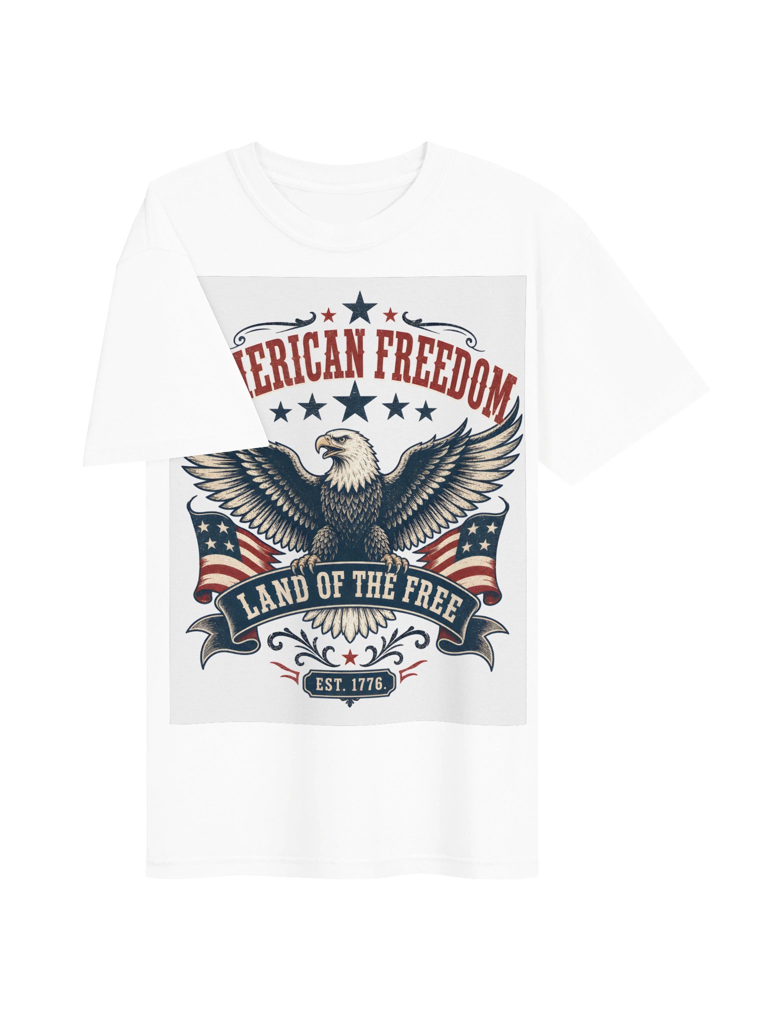 American Freedom – Land of the Free | Vintage Eagle USA T-Shirt product image (3)