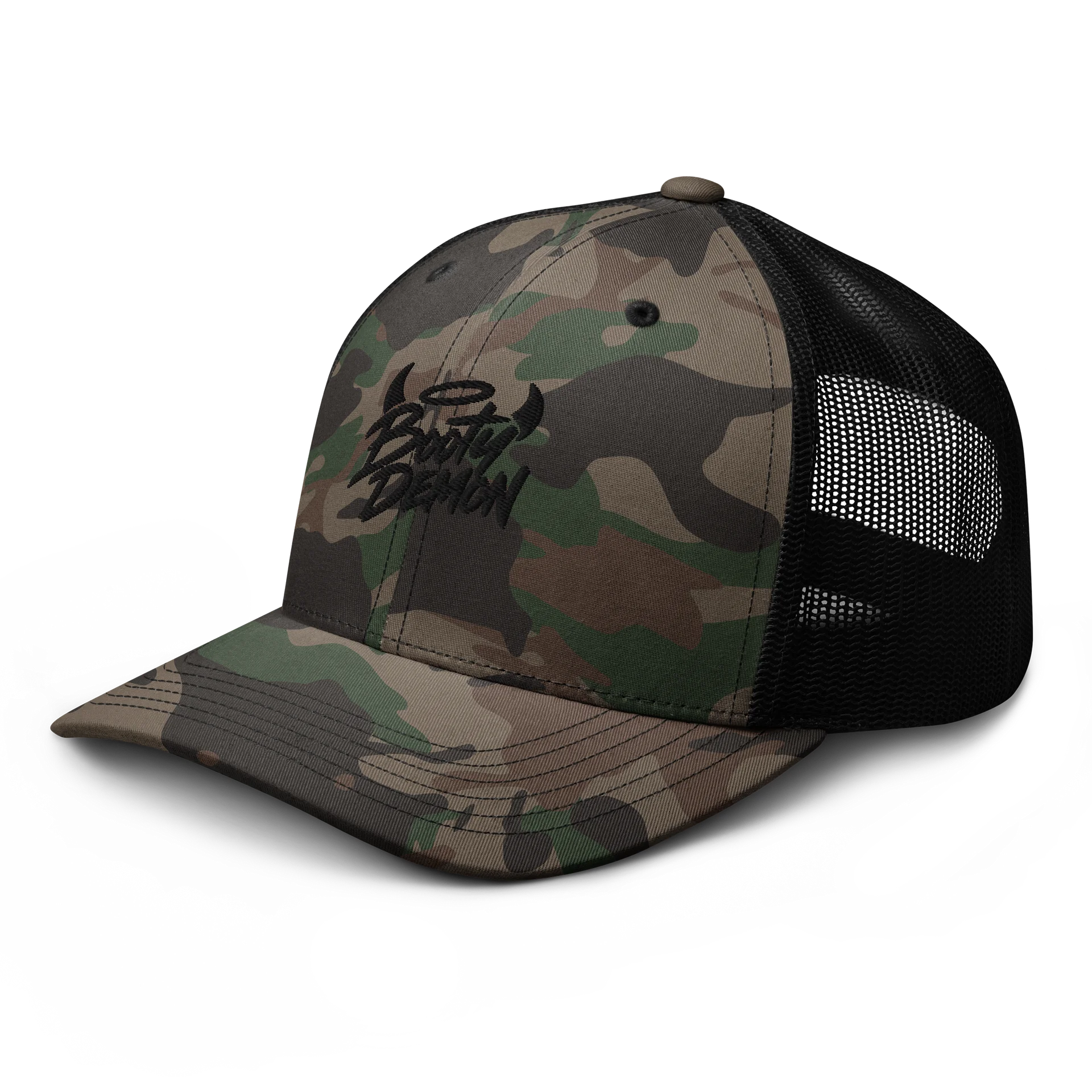 Booty Demon Stealth Women's Camo Embroidered Trucker Hat product image (6)