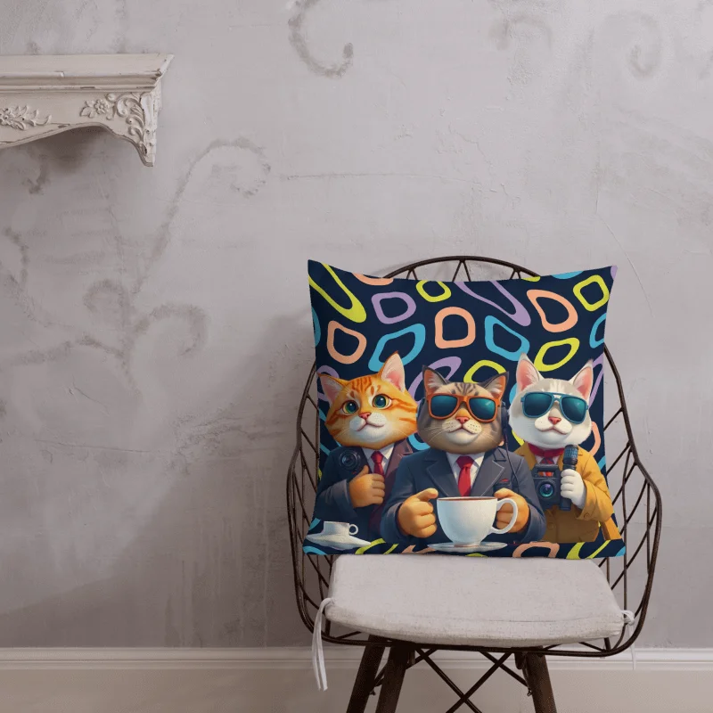 Premium Pillow-The Meowdia Crew product image (1)