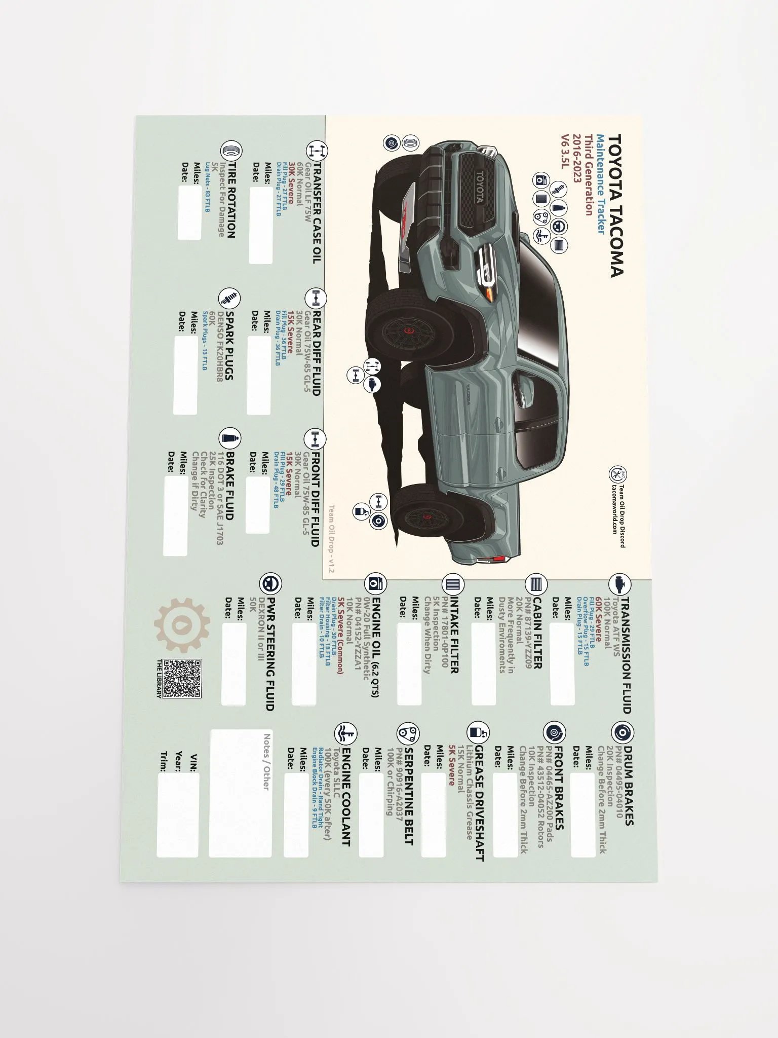3RD GEN MAINTENANCE TRACKER V1.2 - Lunar product image (2)