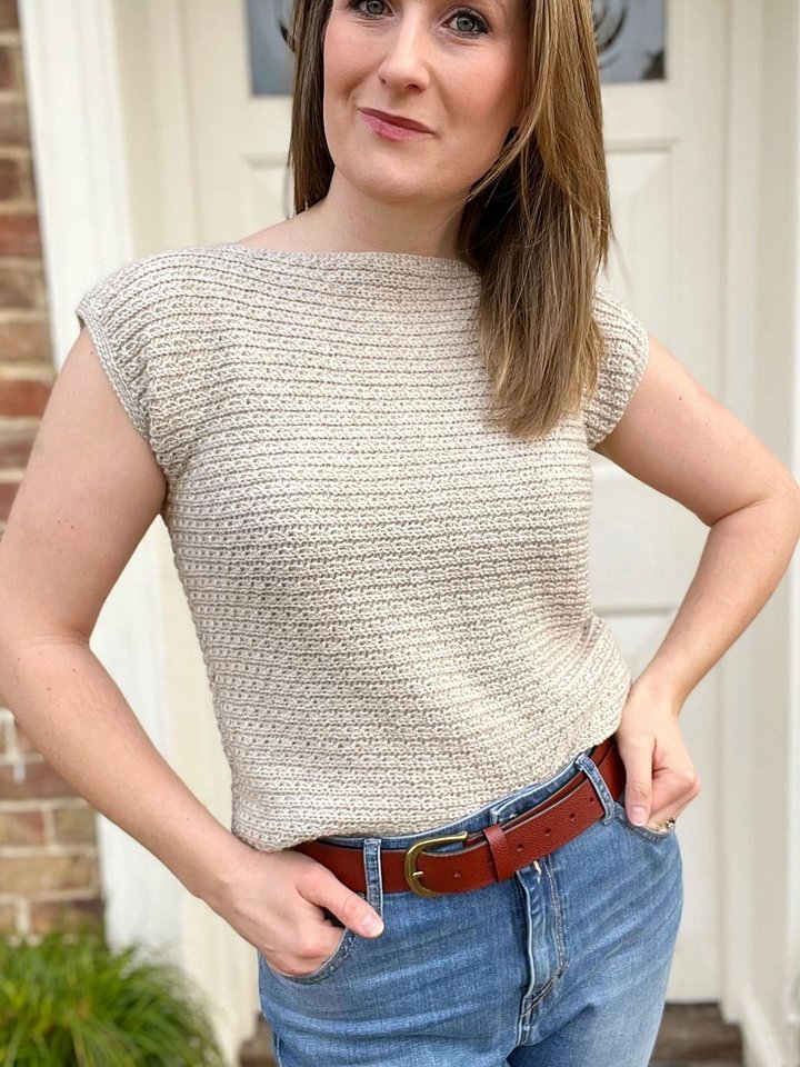 Summer Twill Tee - Simple Crochet Top product image (1)