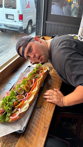 The Storrow Spuckie, a 2-foot long sub in Bostons North End @paulisboston 
An absolute monster of a classic Italian spuckie. ...