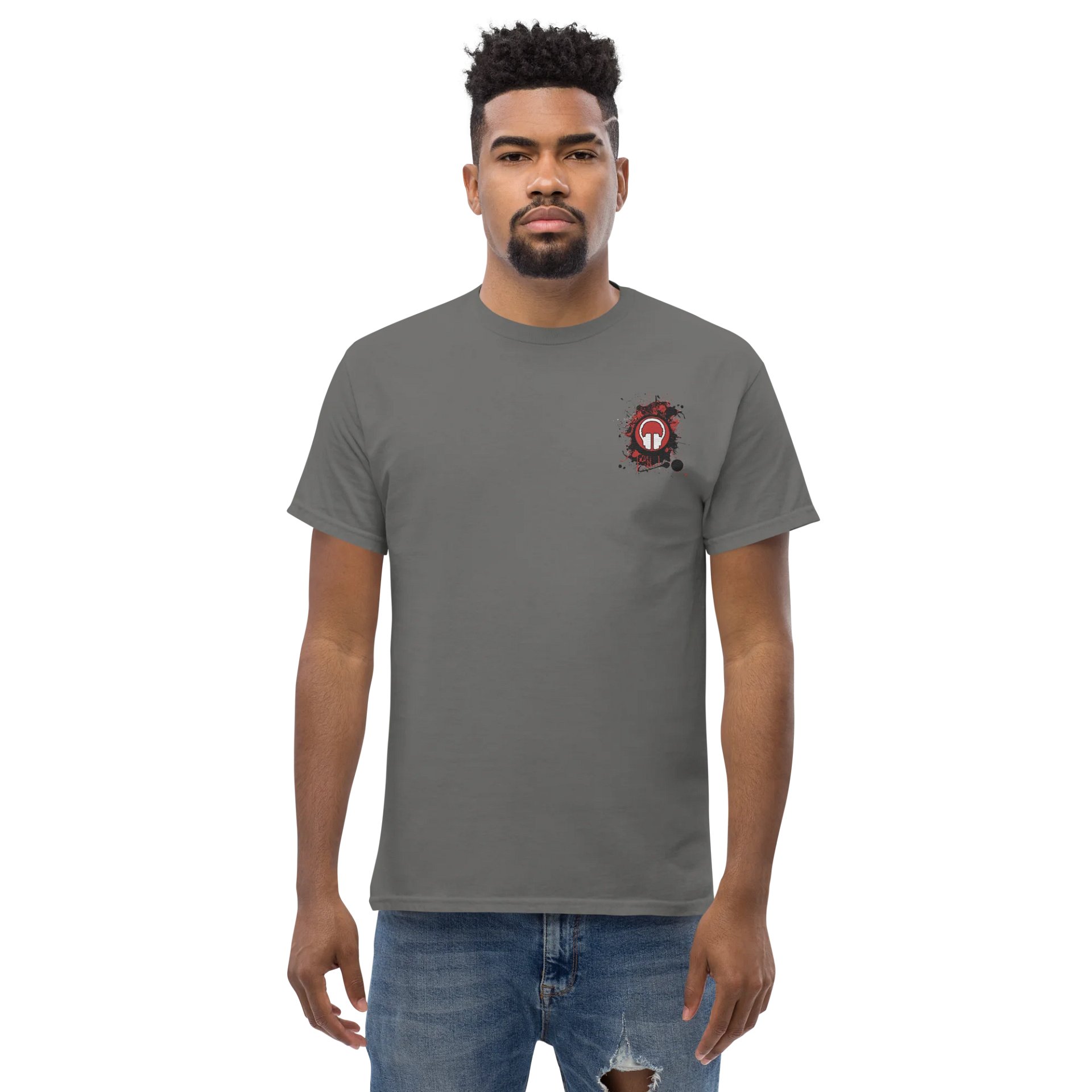 Paint Splat Headphones Embroidered Gildan Heavyweight T-Shirt product image (44)