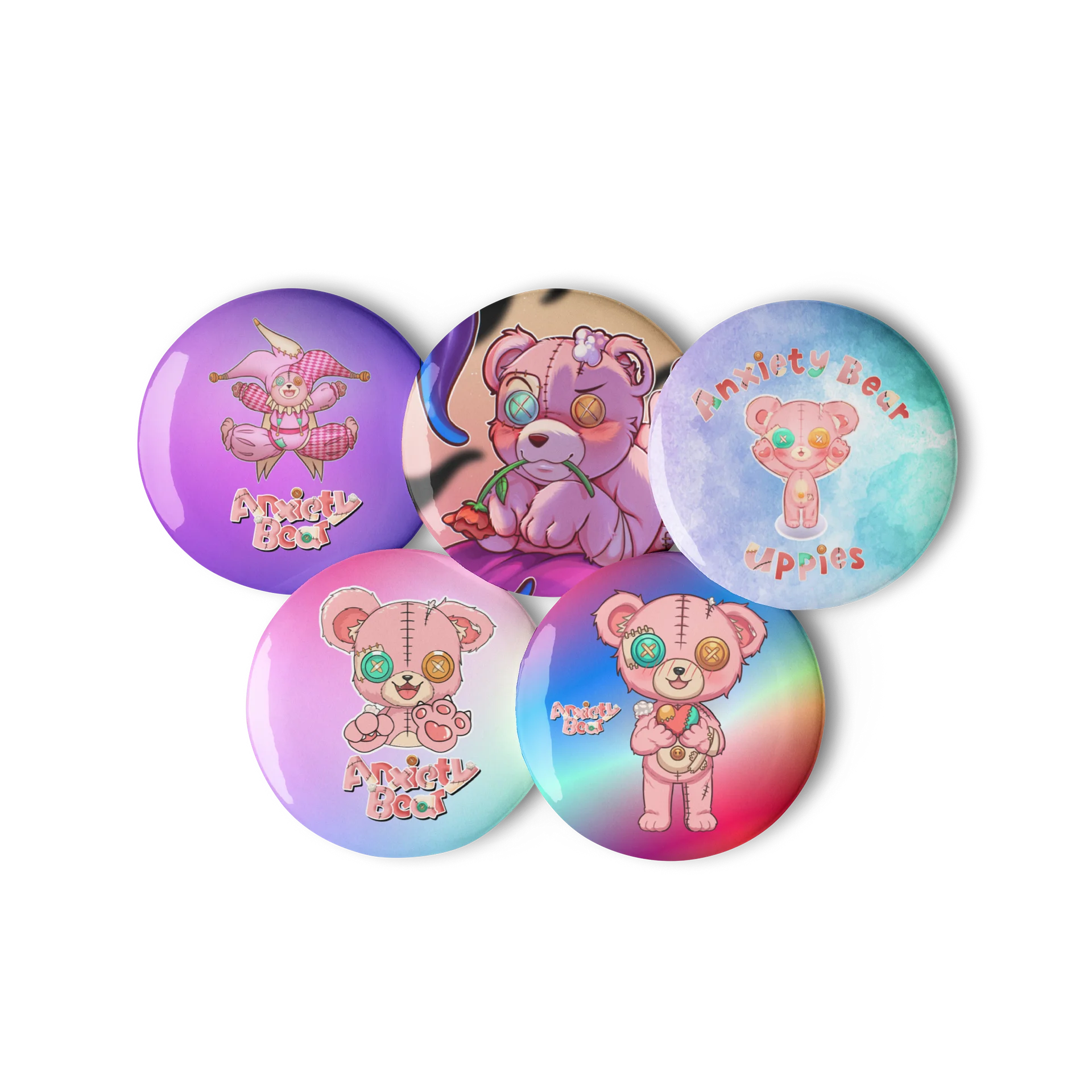Colorful Anxiety Bear Pins product image (3)
