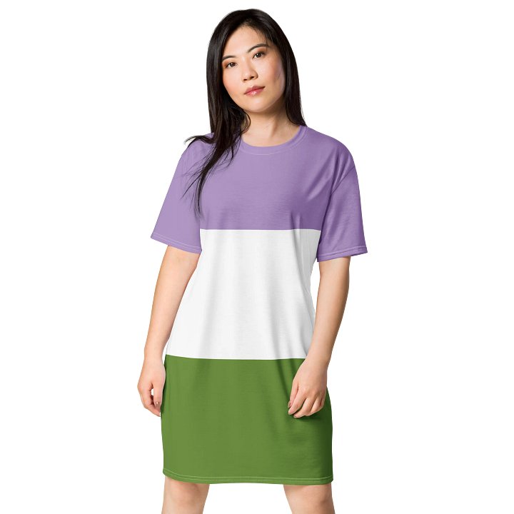 Genderqueer Pride Flag T-shirt Dress product image (1)