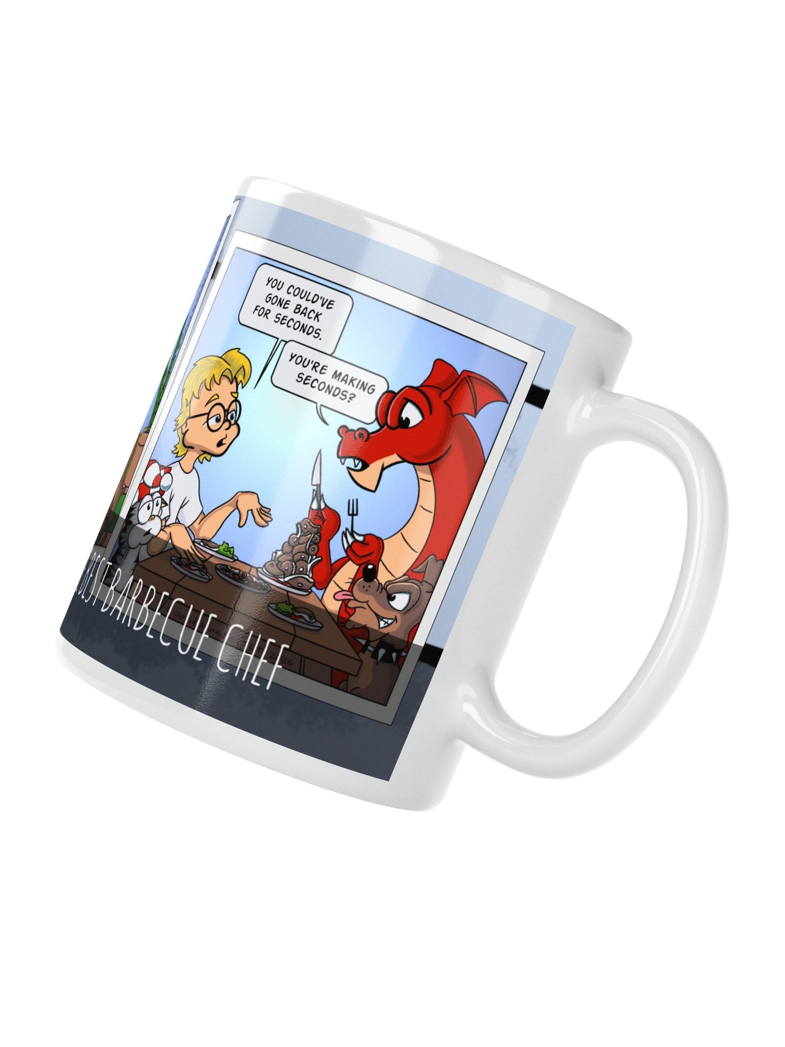 Resident Dragon Comic Best Barbecue Chef Three-Panel Mug product image (4)