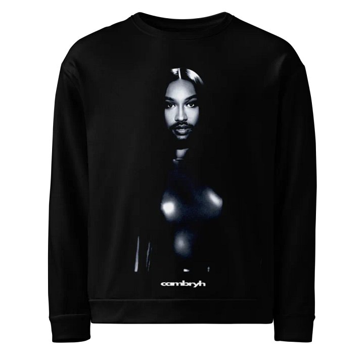 Black Large Print Crewneck Sweater product image (1)