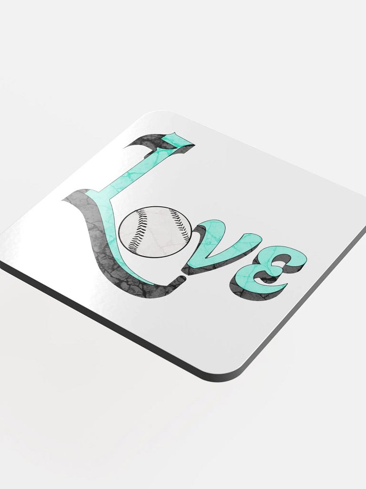 Love Baseball Glossed Cork Coaster product image (1)