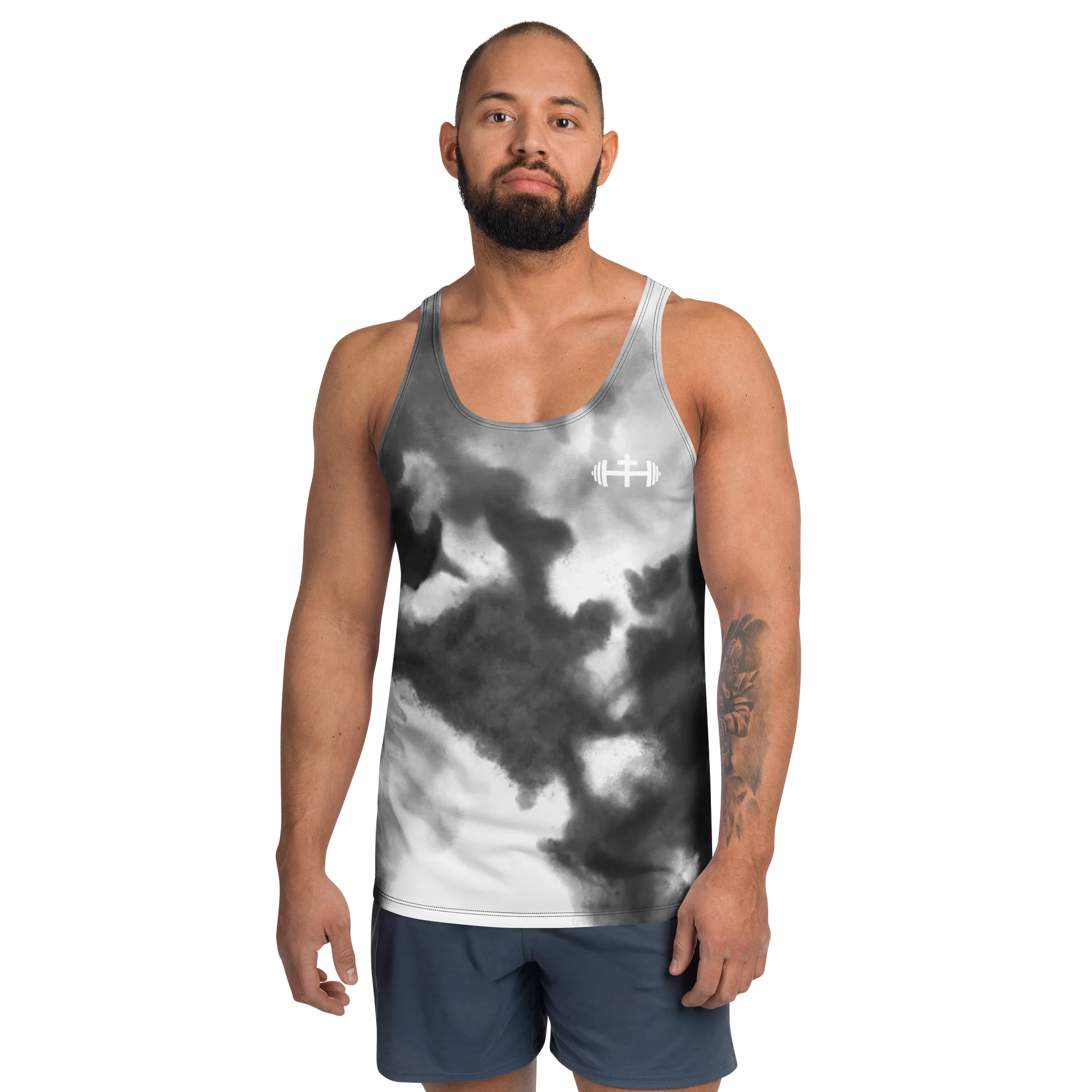 His House Mens Performance Tank - B&W Tie Dye product image (1)