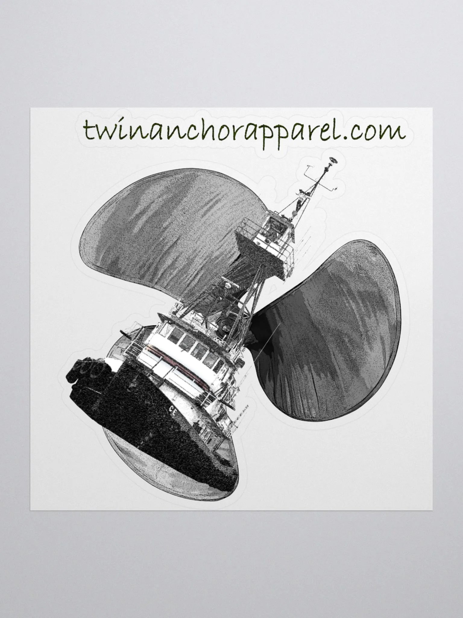 Three blade prop Tug CE Kiss Cut Stickers product image (1)