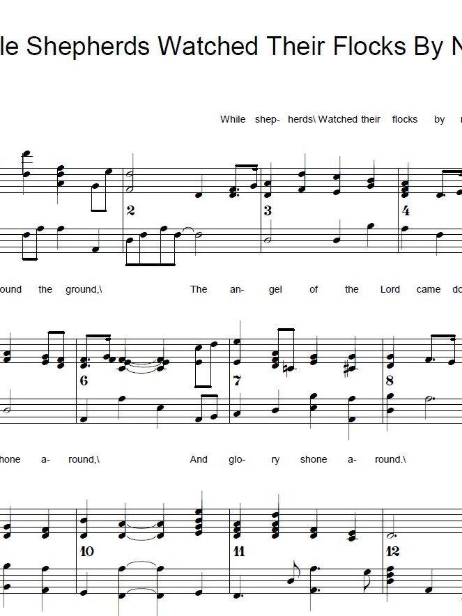 While Shepherds Watched Their Flocks By Night - Christmas - Piano sheet music product image (1)