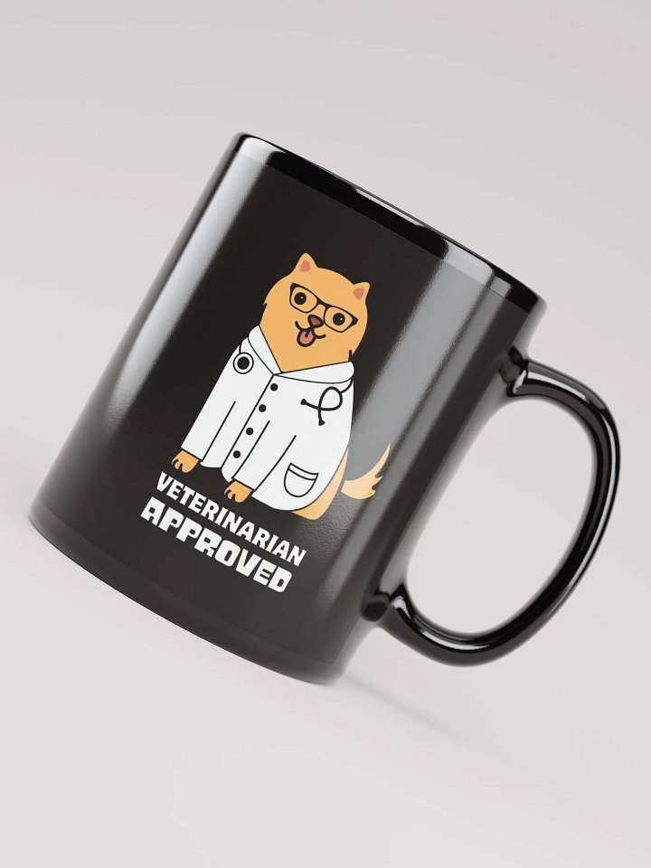 "Veterinarian approbed" black glossy mug product image (2)