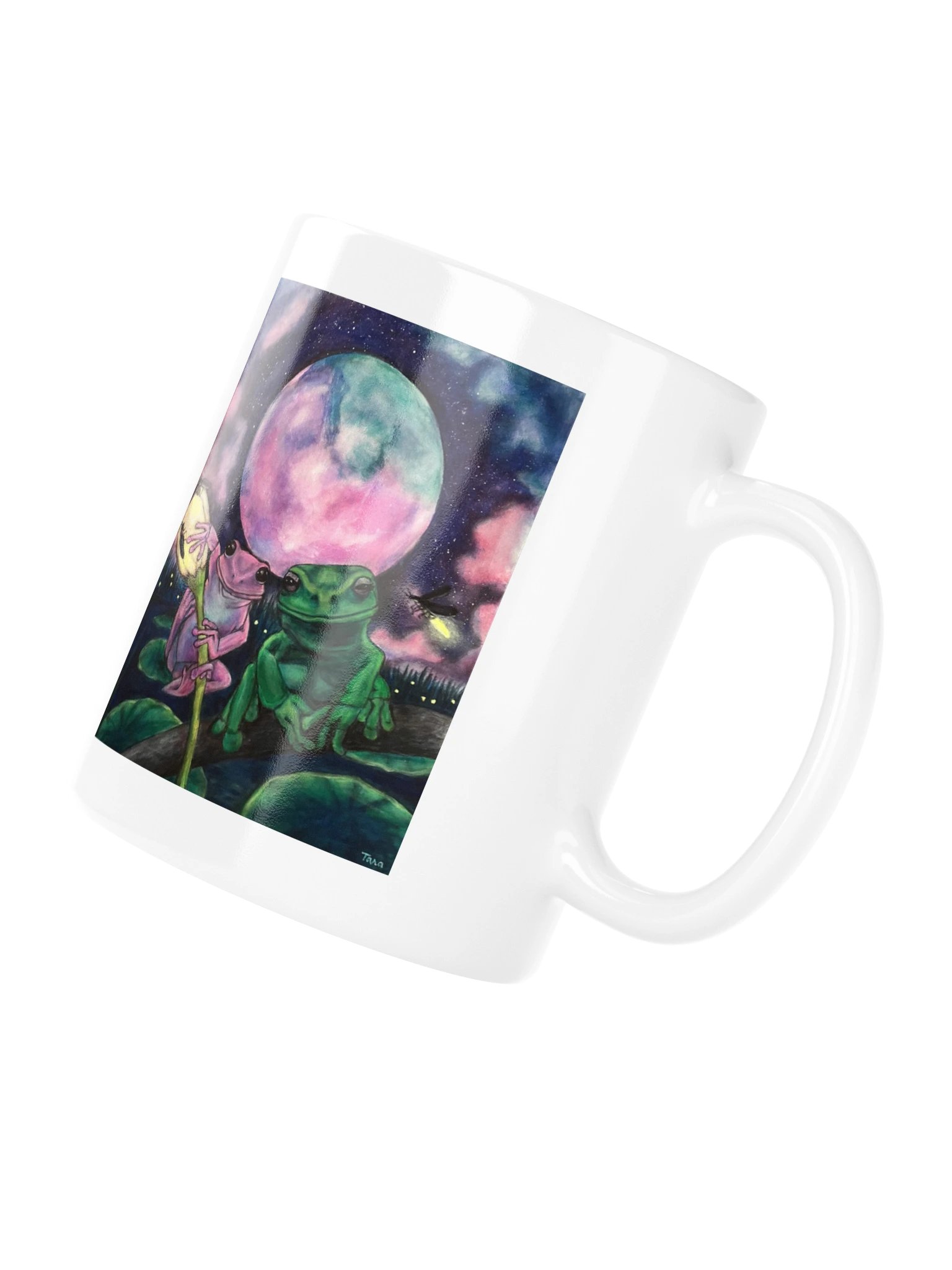 Tara Frog Moon White Glossy Mug product image (4)
