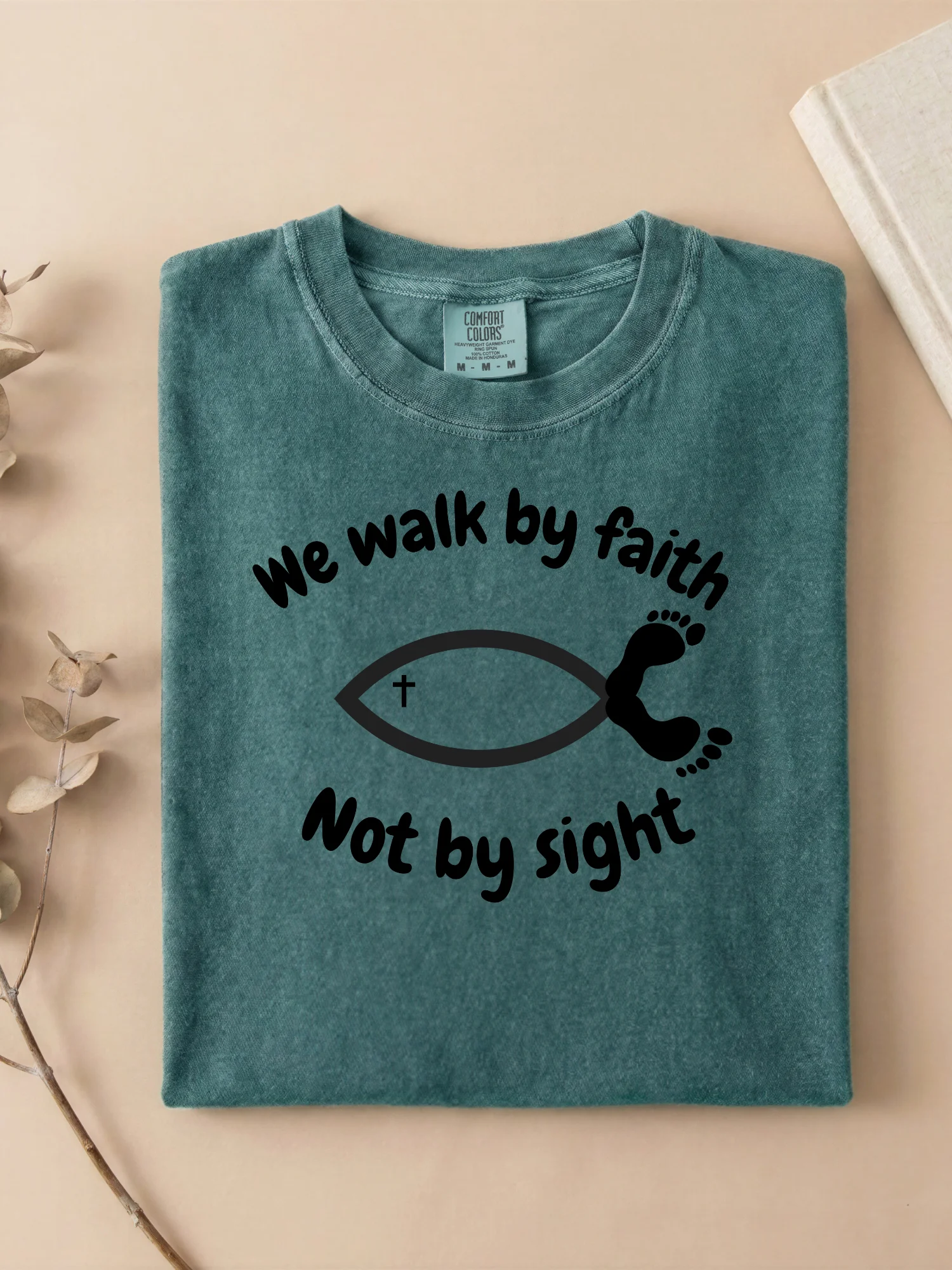We Walk By Faith Not By Sight | 2 Corinthians 5:7 Christian Faith Shirt | Kingdom Life Co. product image (1)