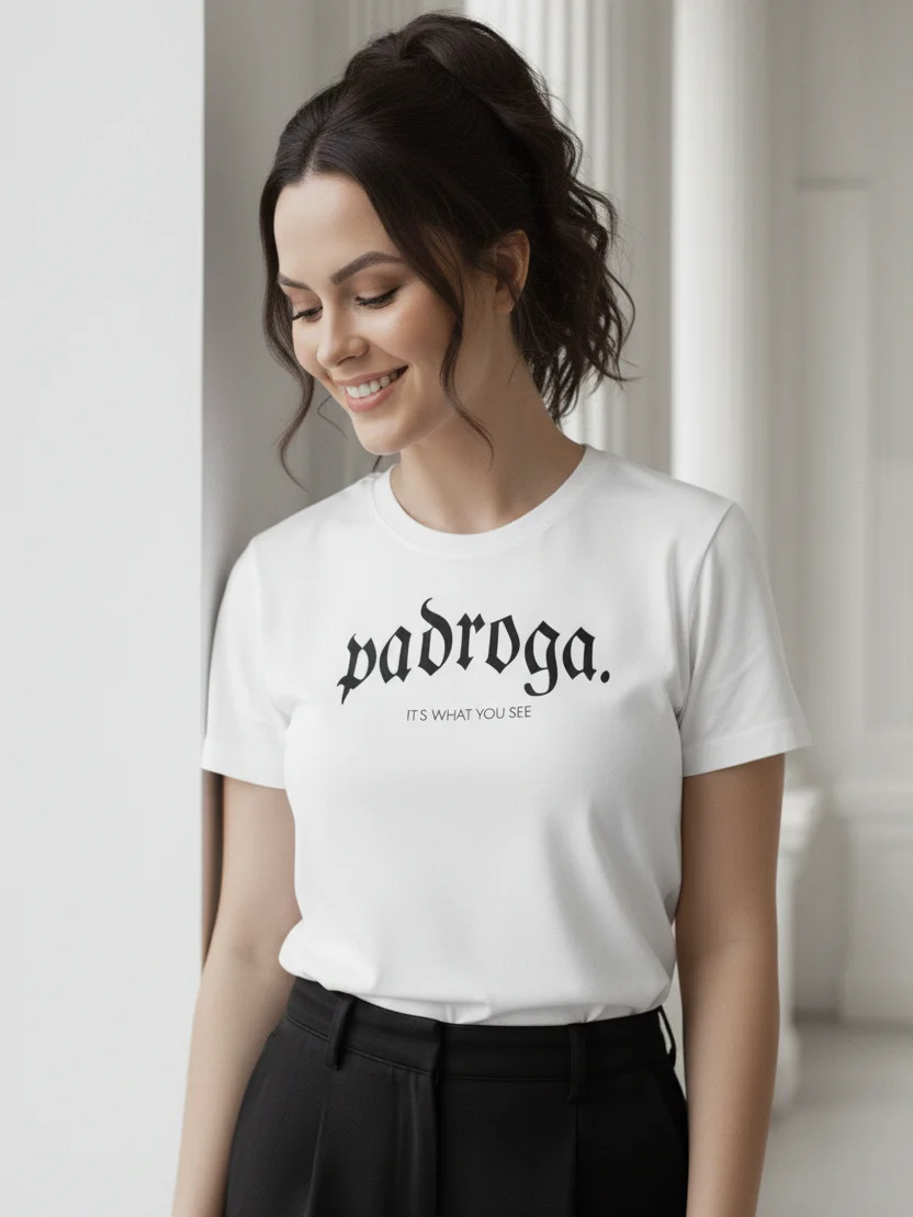 padroga. essentials black tshirt arc logo product image (9)