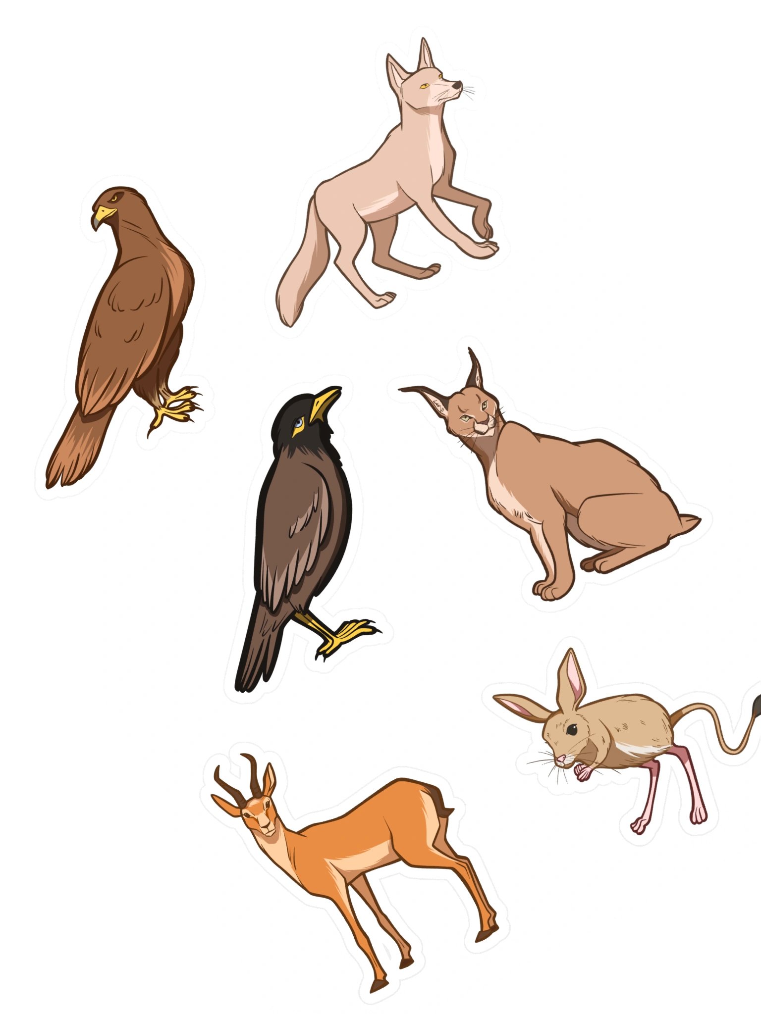 Animals of the Kazahk Steppe - Sticker Sheet #1 product image (2)