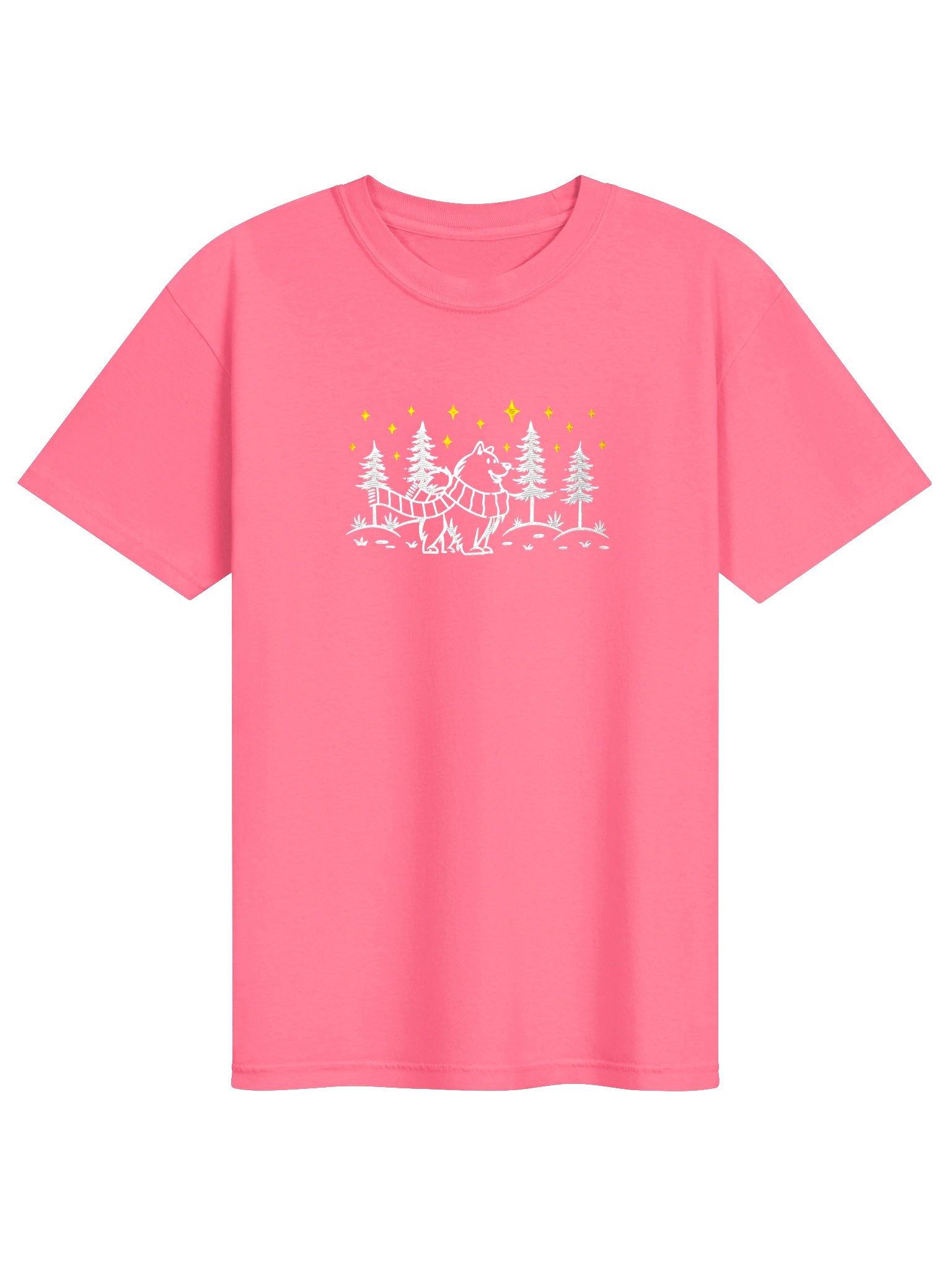 Samoyed Winter/Christmas Line Art Design Embroidered T-Shirt product image (41)